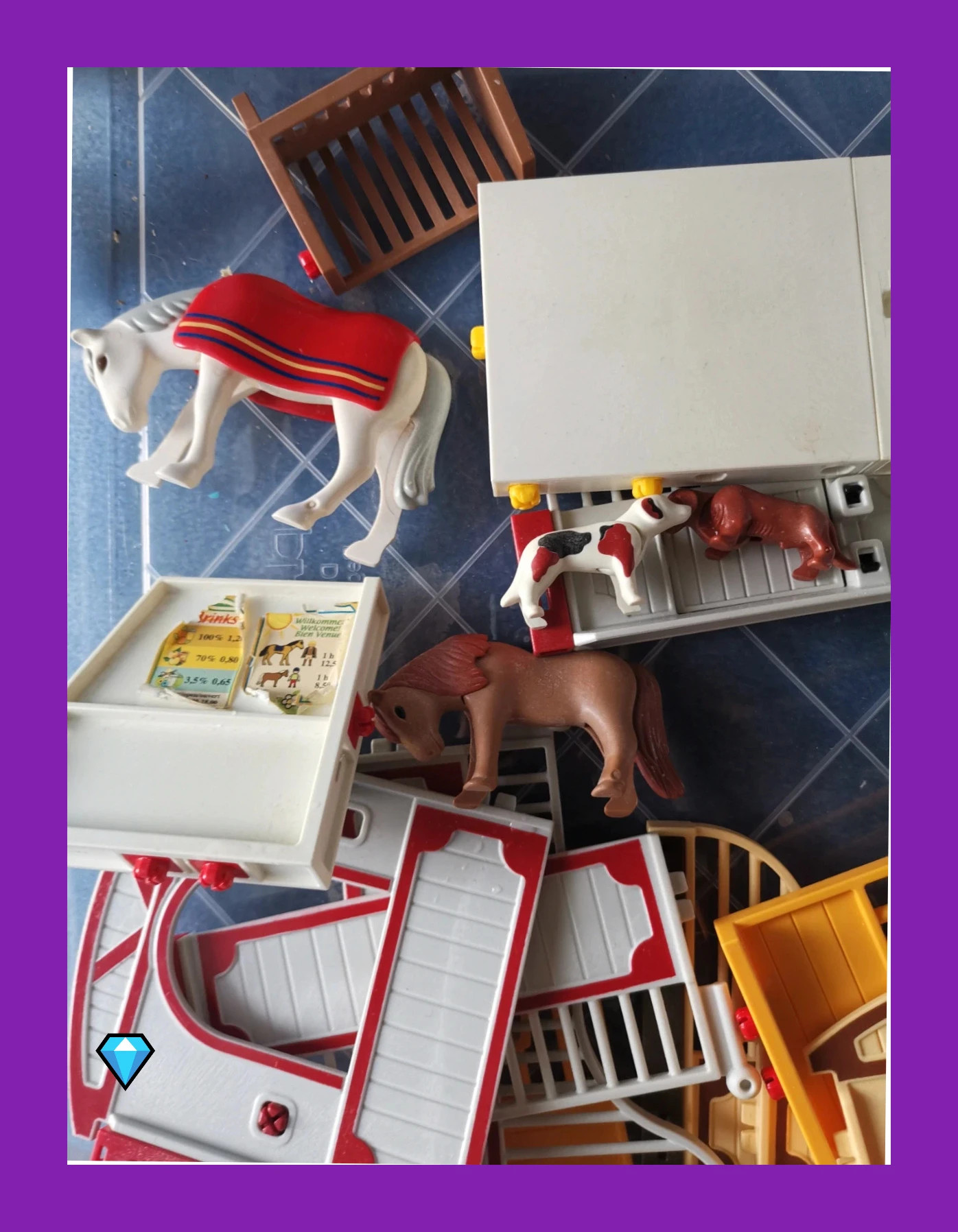 Lot playmobil ecurie comme sur la photo avec animaux – Playmobil – taille Taille unique 2