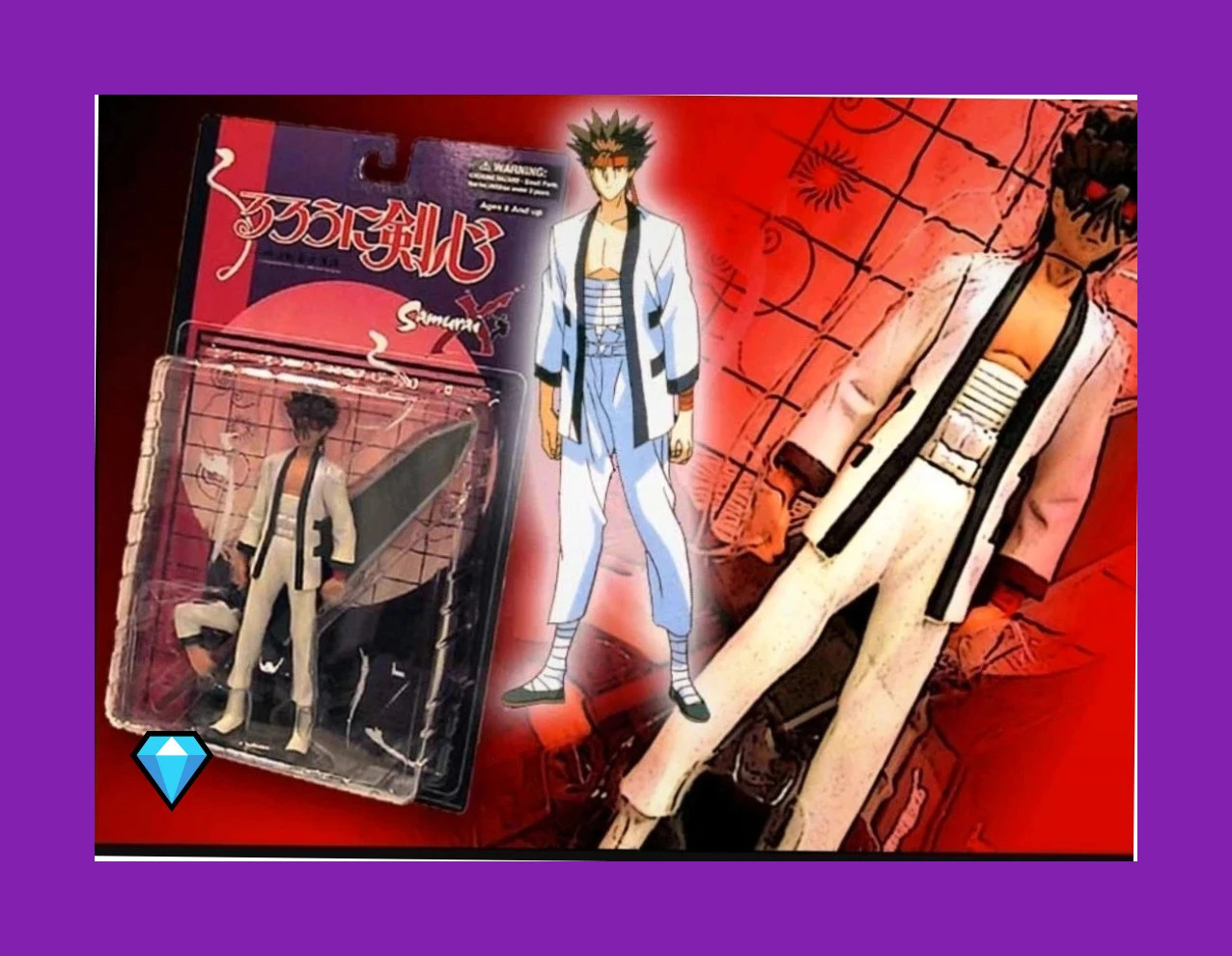 figurine vintage Samurai X Rurouni kenshin Sanosuke action figure dans sa boîte jamais ouverte – Samurai – taille Taille unique 2