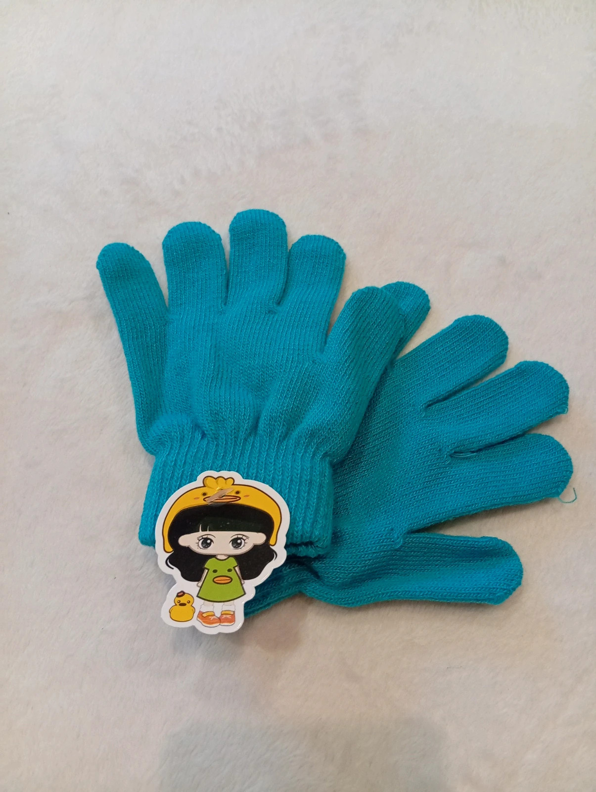 New turquoise knitted gloves for children – taille 5 ans / 110 cm 3