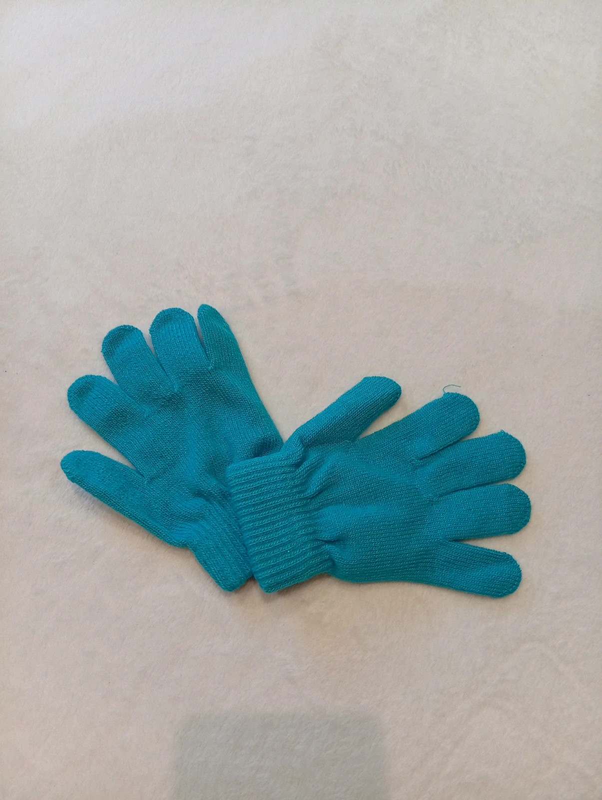 New turquoise knitted gloves for children – taille 5 ans / 110 cm 2