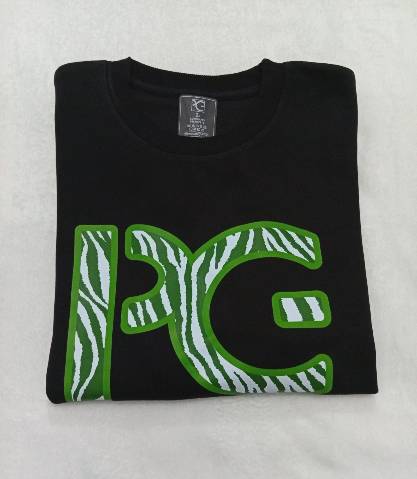 Black Patsy PG Garis sweatshirt with an original green zebra-style print – Patsy PG Garis – taille L / 40 / 12 4