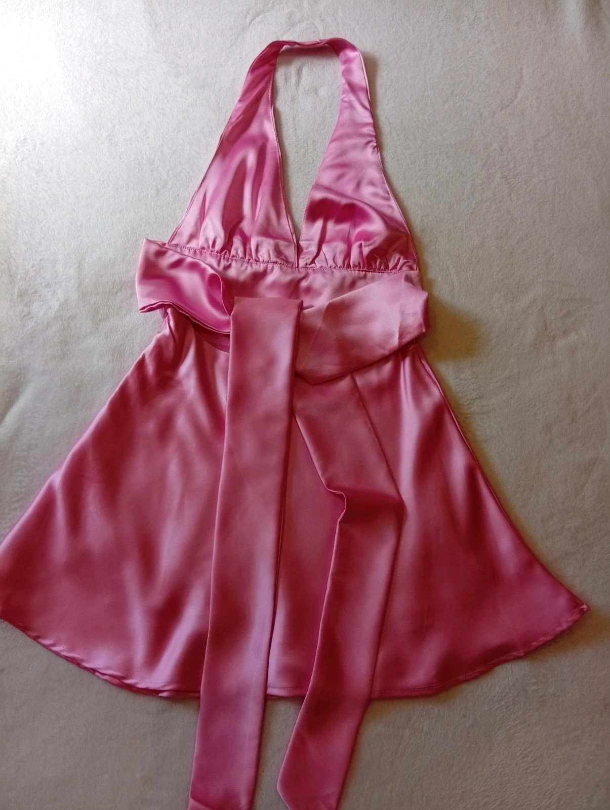 Pink satin halter mini dress Elegant and flattering – taille S / 36 / 8 2