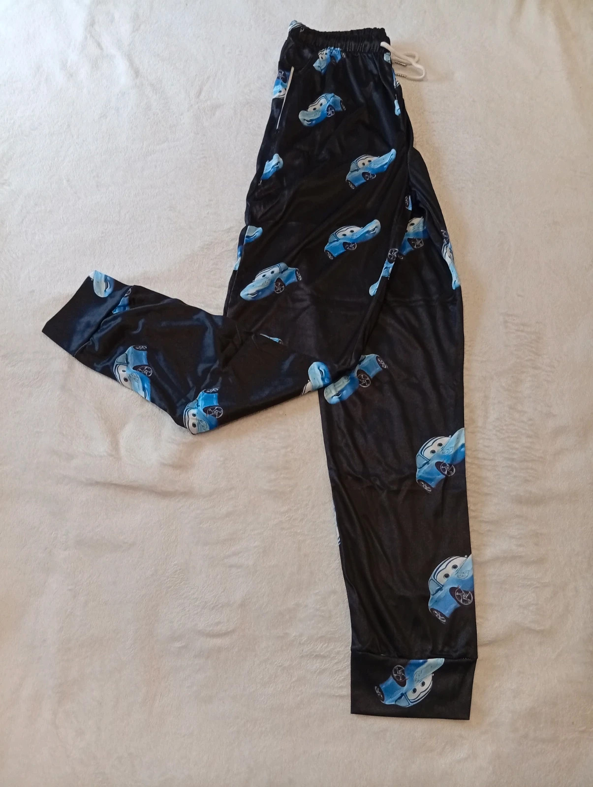 Blue Car Print Pyjama Bottoms – Size XS – taille XS 3