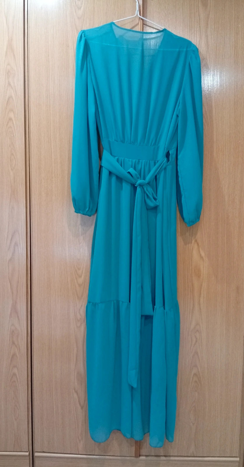 Sheer Emerald Green Long Wrap Dress – Size M – taille M / 38 / 10 3