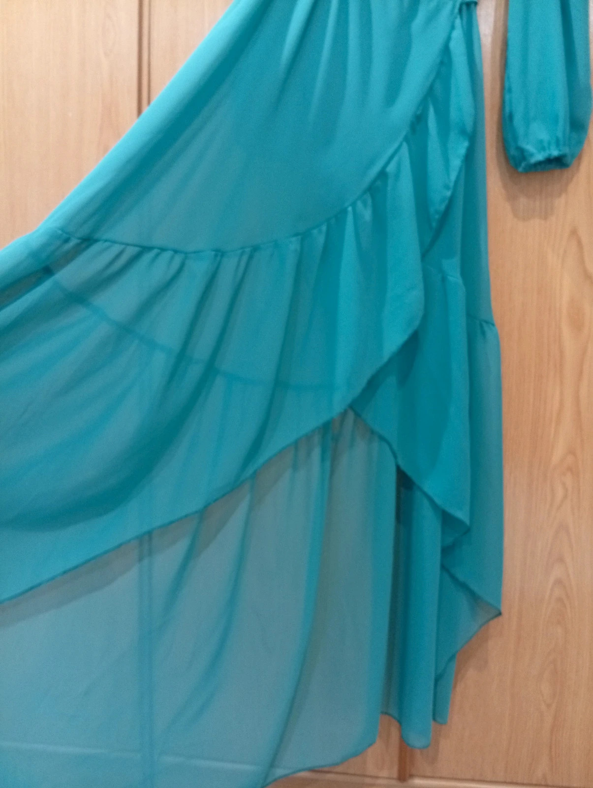 Sheer Emerald Green Long Wrap Dress – Size M – taille M / 38 / 10 4
