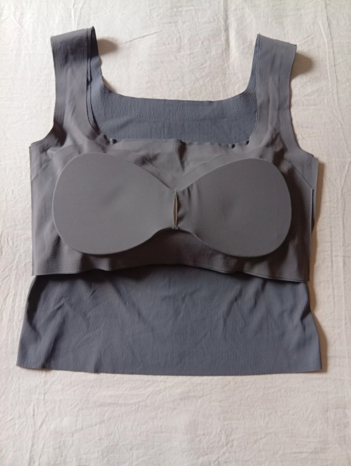 Elegant dark grey sleeveless top with wide straps Size XL – Local – taille XL / 42 / 14 3