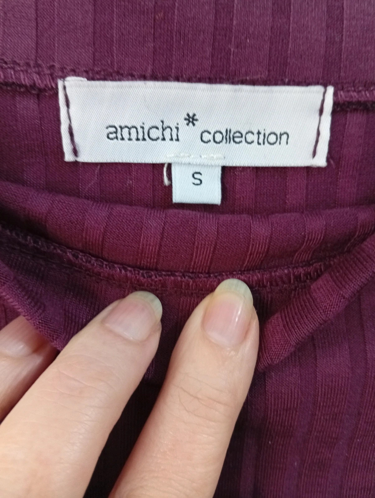 Ribbed midi skirt in burgundy from Amichi Collection. Size S. – Amichi – taille S / 36 / 8 3