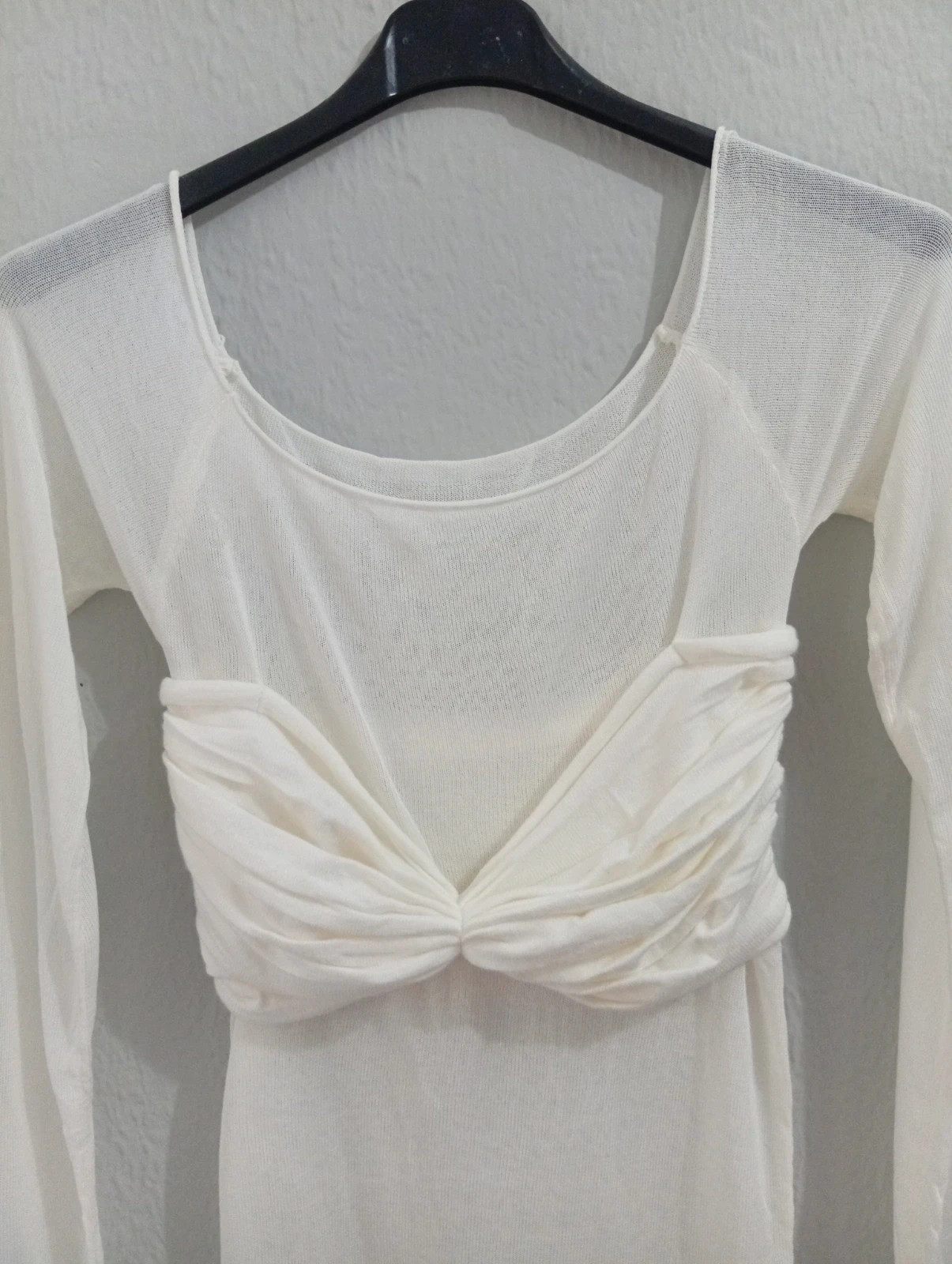 Fitted Y2K style top Cream color Stretchy and comfortable fabric size S. – Amazon – taille S / 36 / 8 2