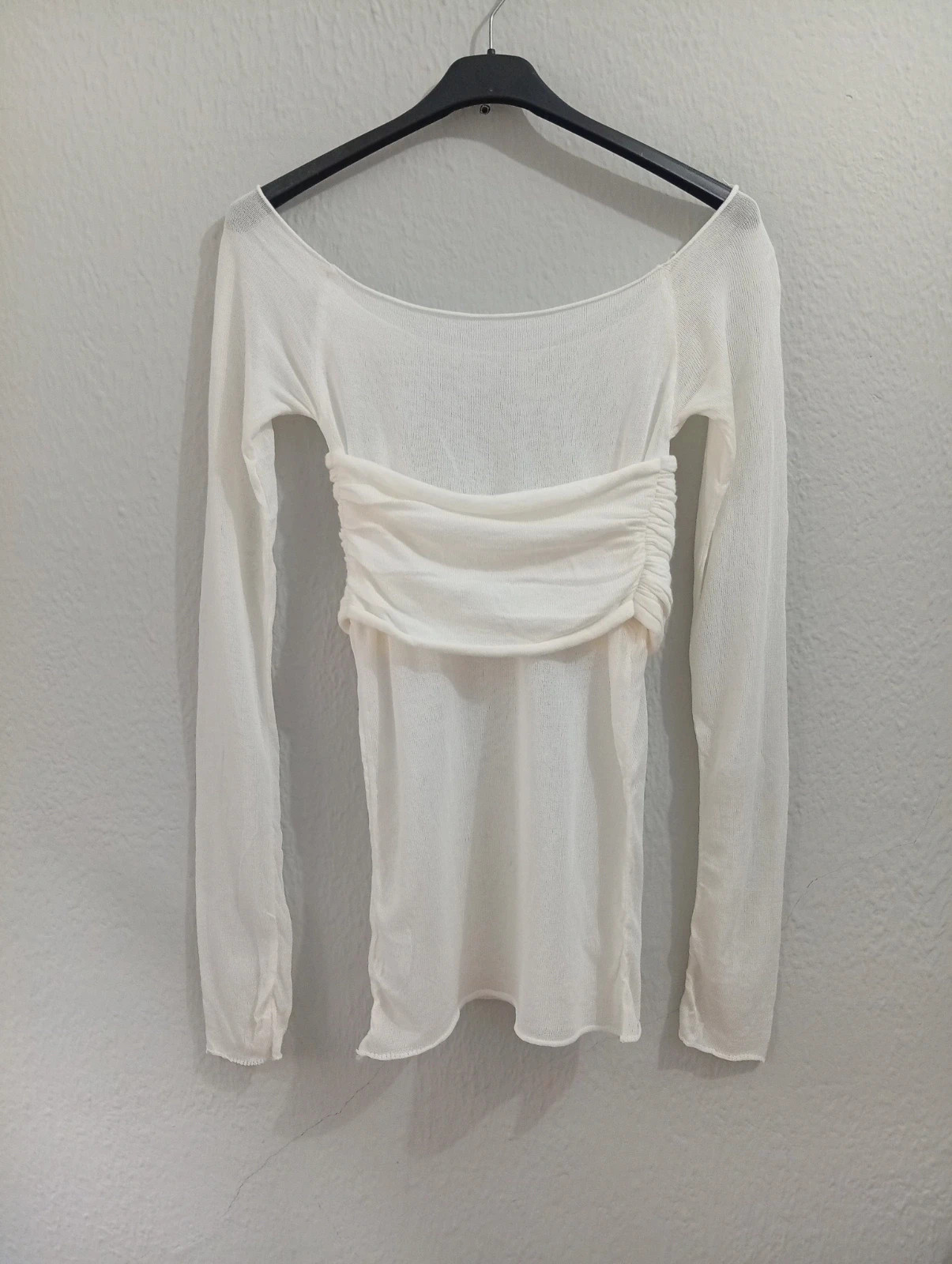 Fitted Y2K style top Cream color Stretchy and comfortable fabric size S. – Amazon – taille S / 36 / 8 3