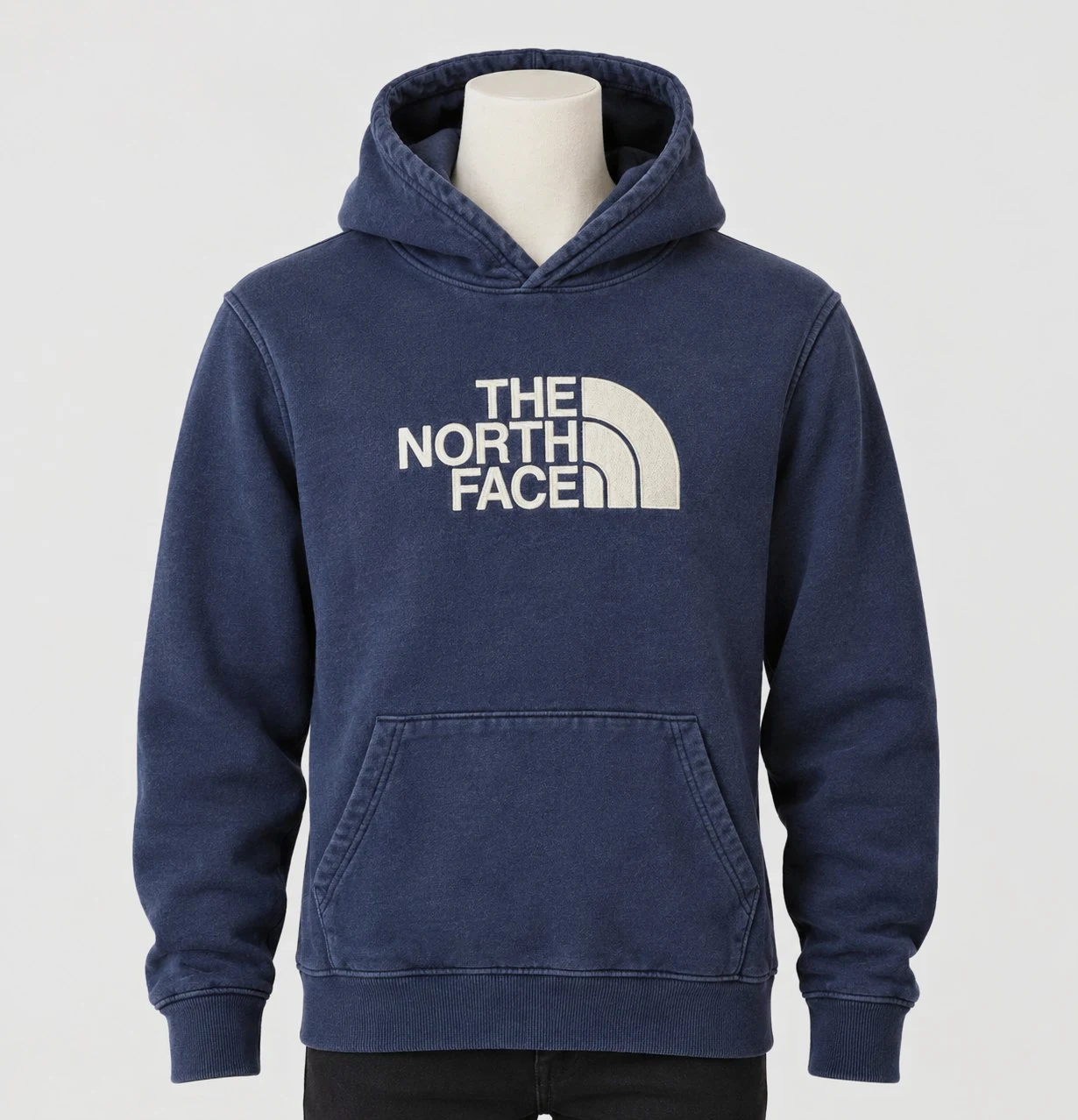 The North Face Hoodie Bleu Marine Logo Blanc – Sweat Capuche