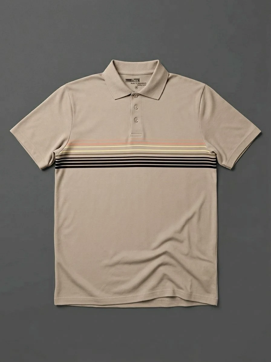 Polo beige à rayures horizontales Brice