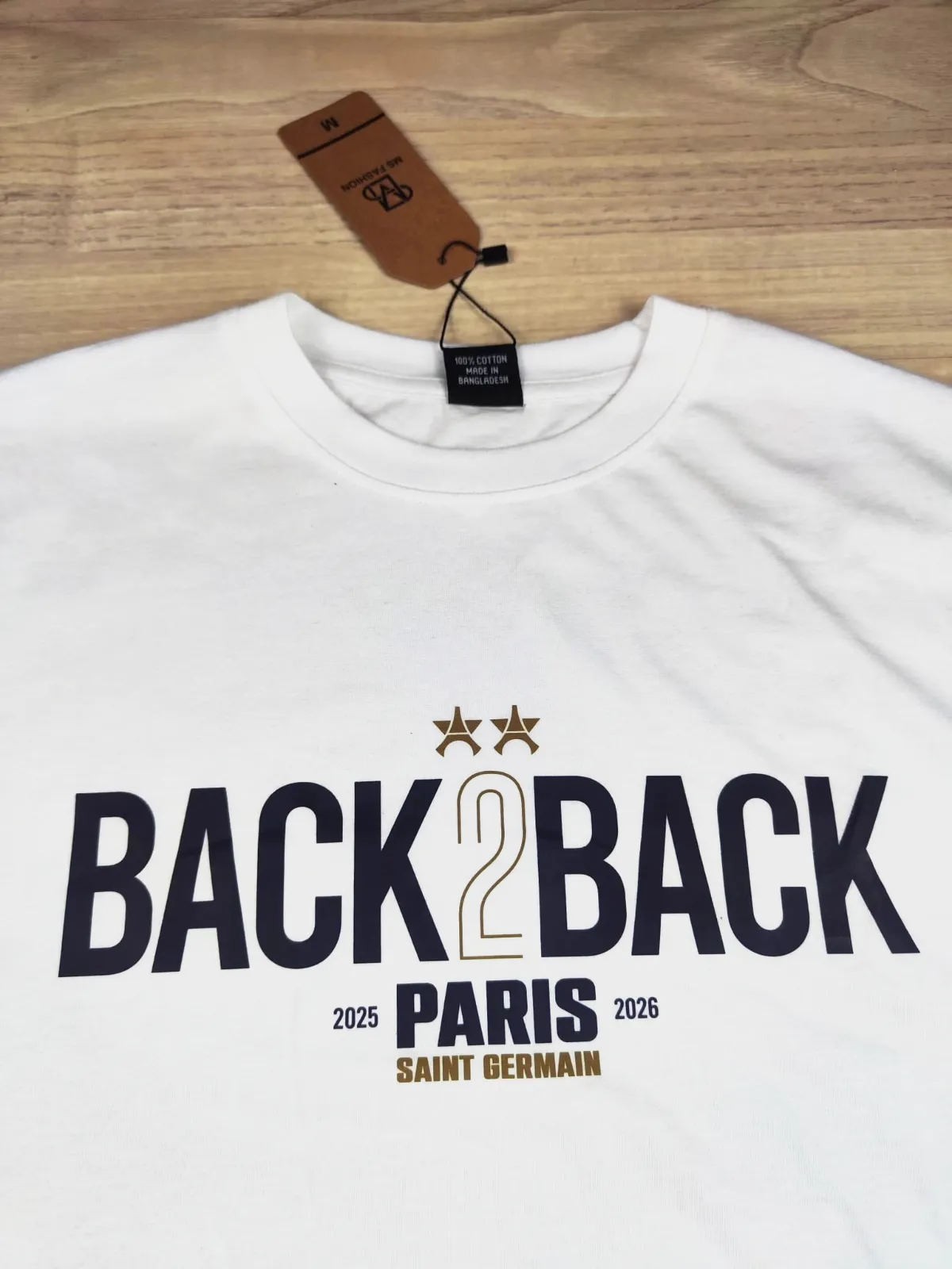 T-shirt blanc Paris Saint Germain Back 2 Back – ms fashion – taille M 2
