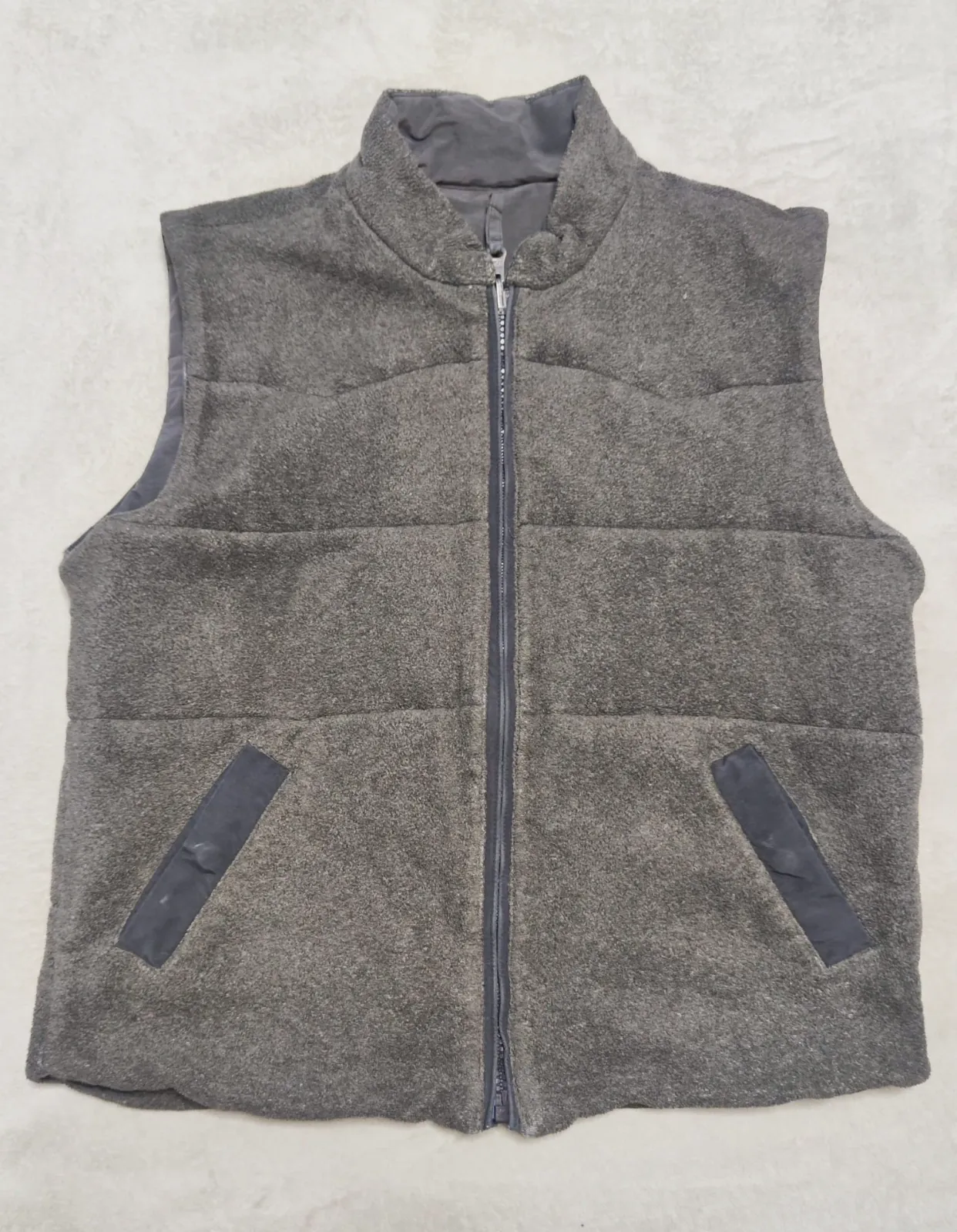 Bodywarmer réversible Old River brodé bleu marine & gris - Taille S/M – Old River – taille M 6