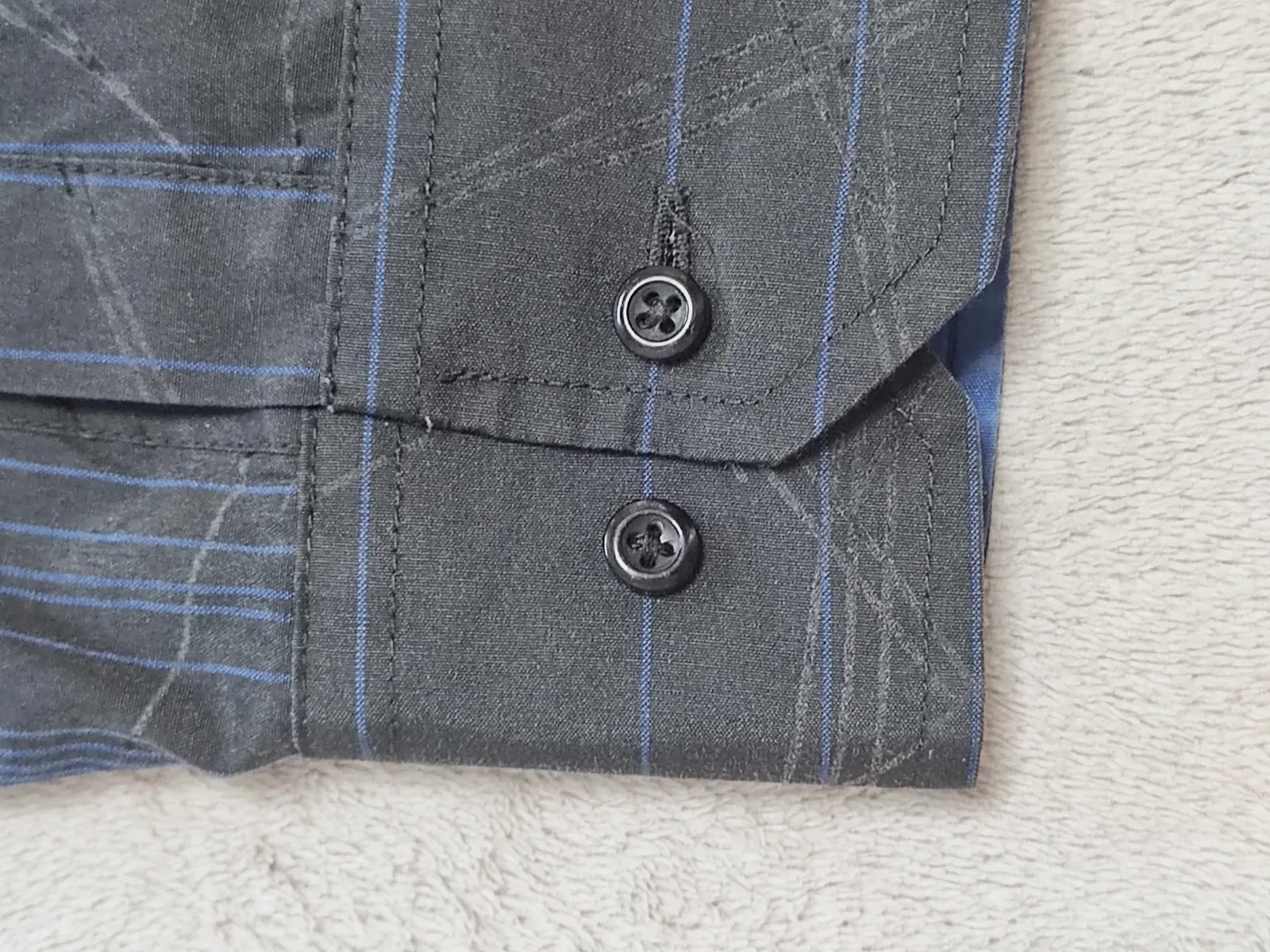 Chemise manche longue à rayures bleu et noir – CLOCKOUSE – taille M 6