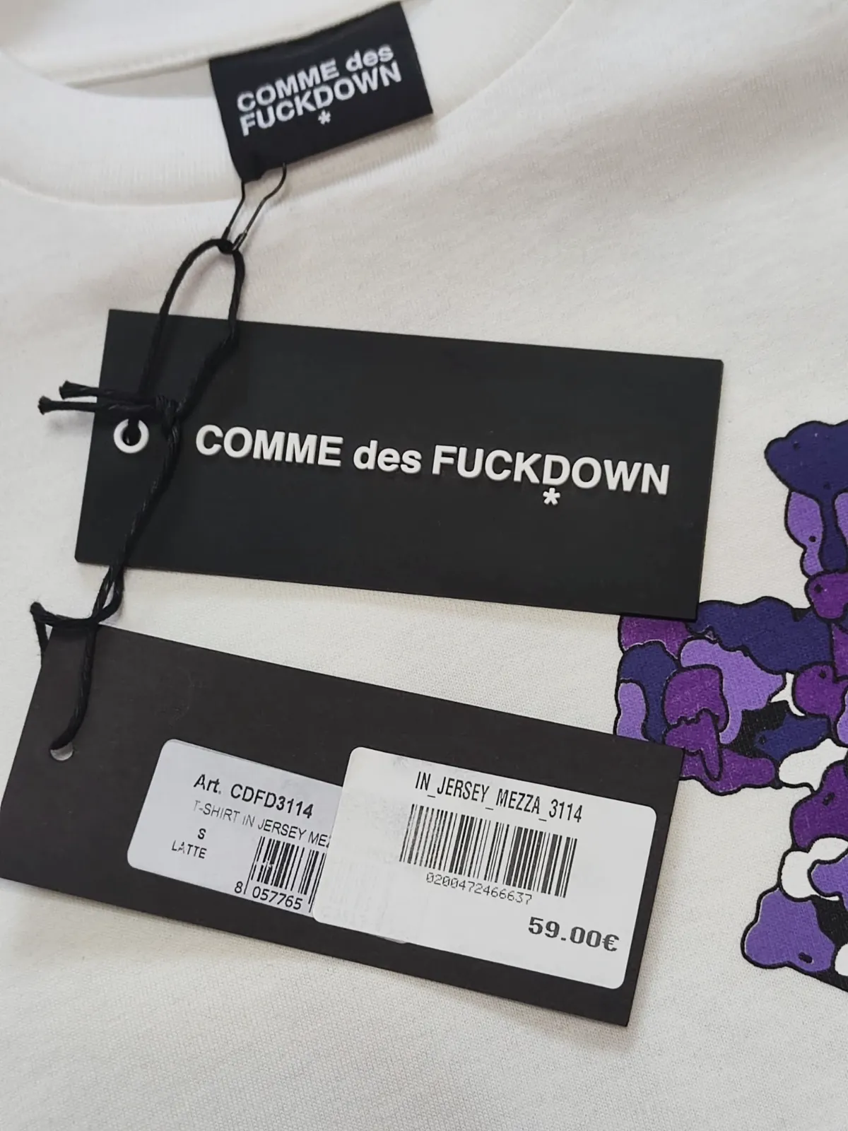 T-shirt blanc imprimé violet Comme des Garçons – Comme des Garçons – taille S 6