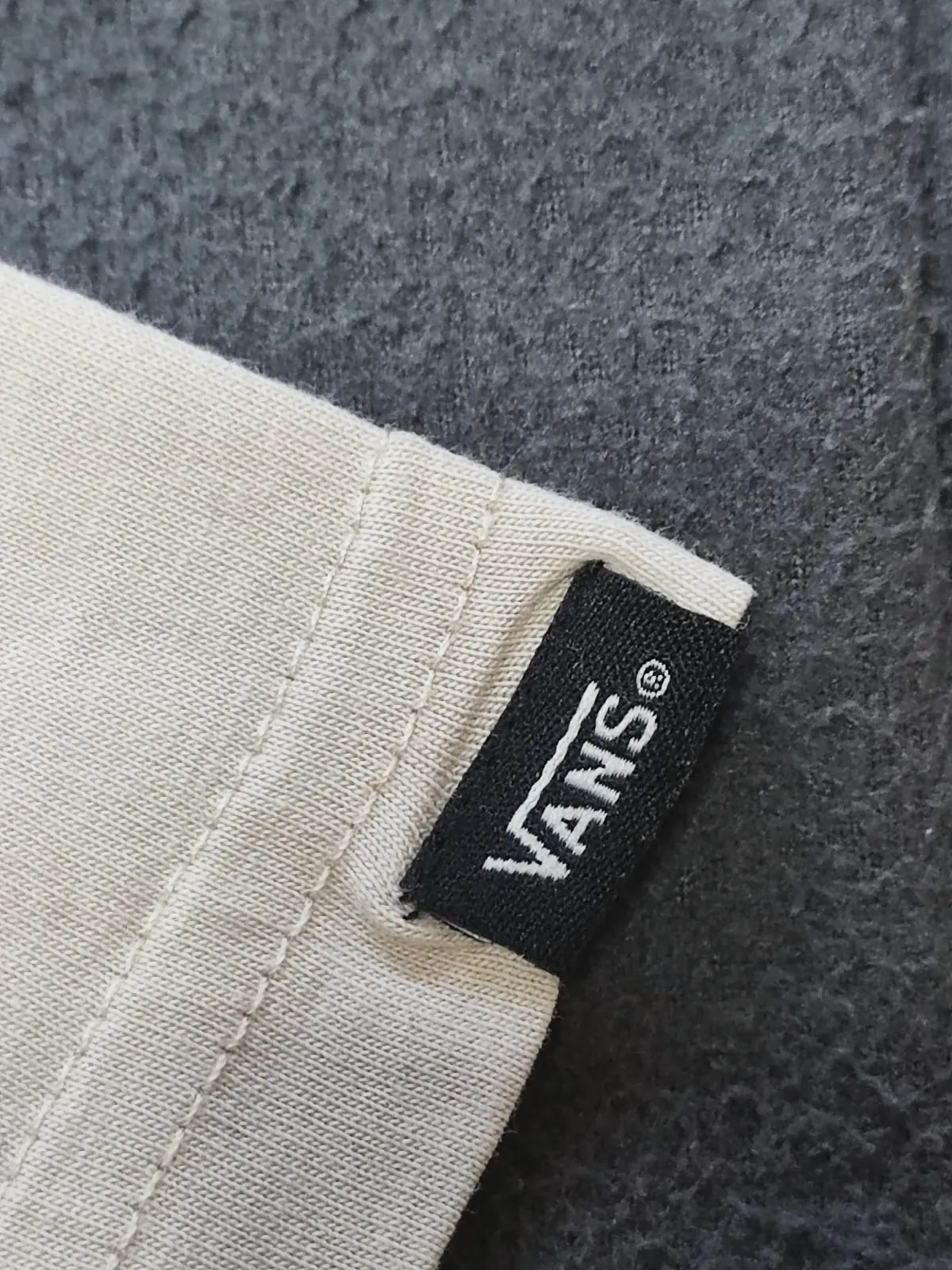 T-shirt beige Vans logo brodé – Vans – taille L 3