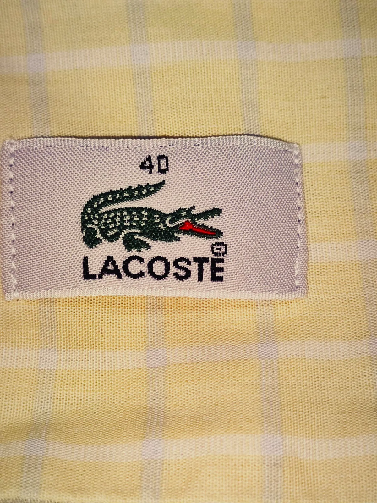 Chemise à manches courtes Lacoste jaune à carreaux – Lacoste – taille L 5