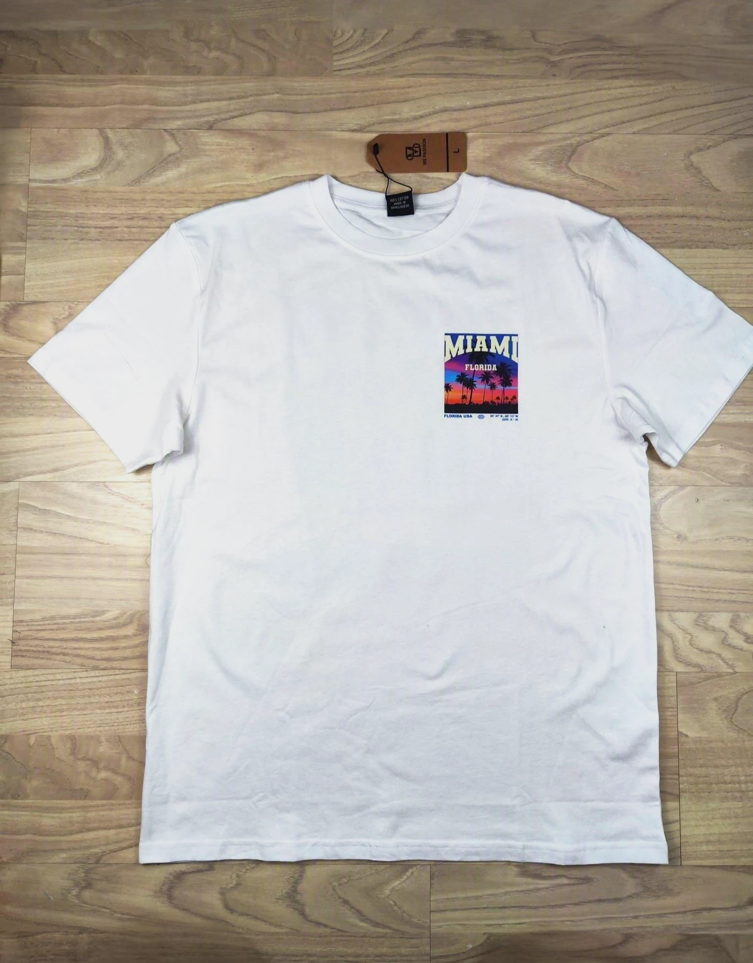 T-shirt blanc imprimé Miami Florida