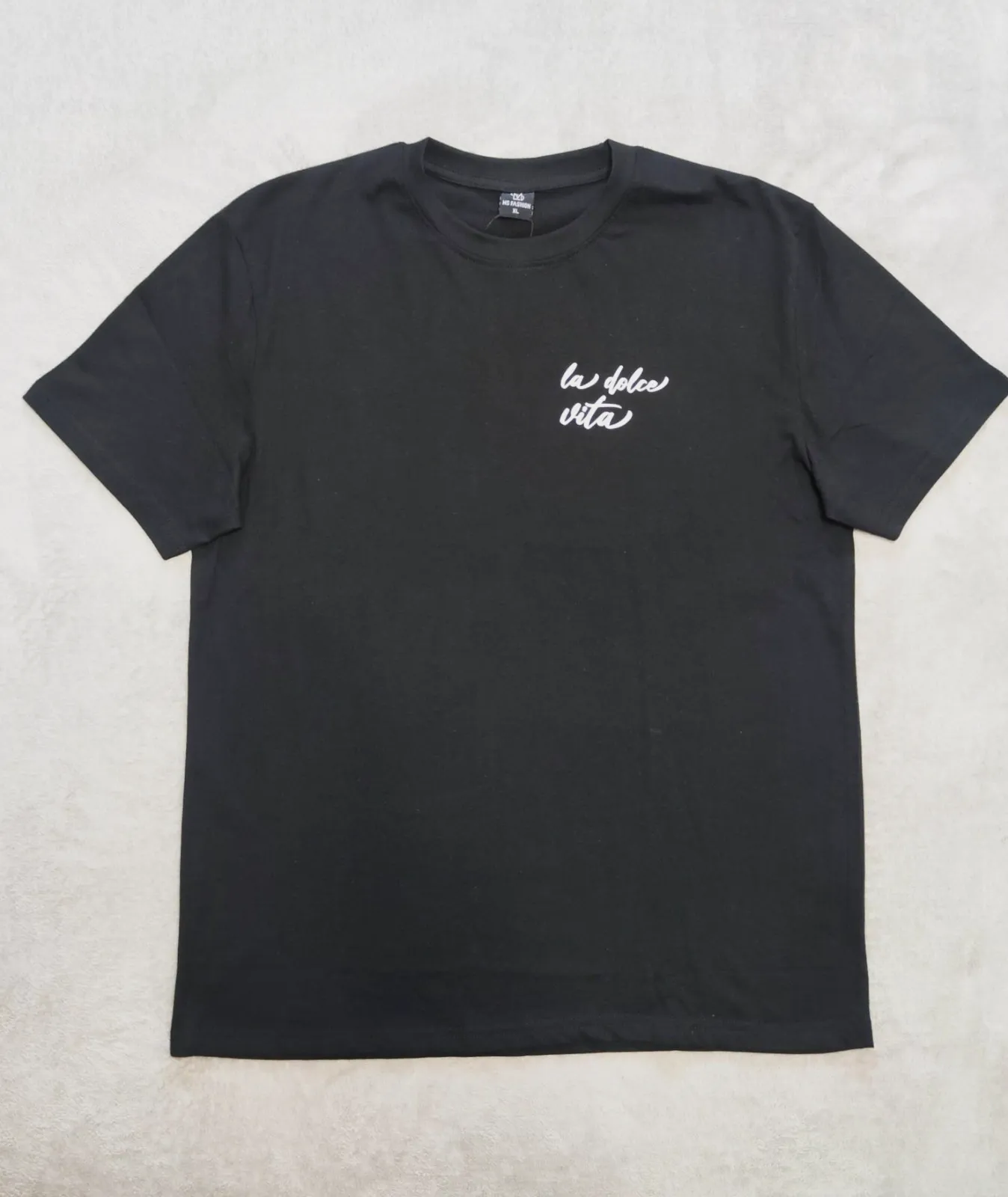 T-shirt noir imprimé La Dolce Vita MS Fashion taille XL – MS Fashion – taille XL 2