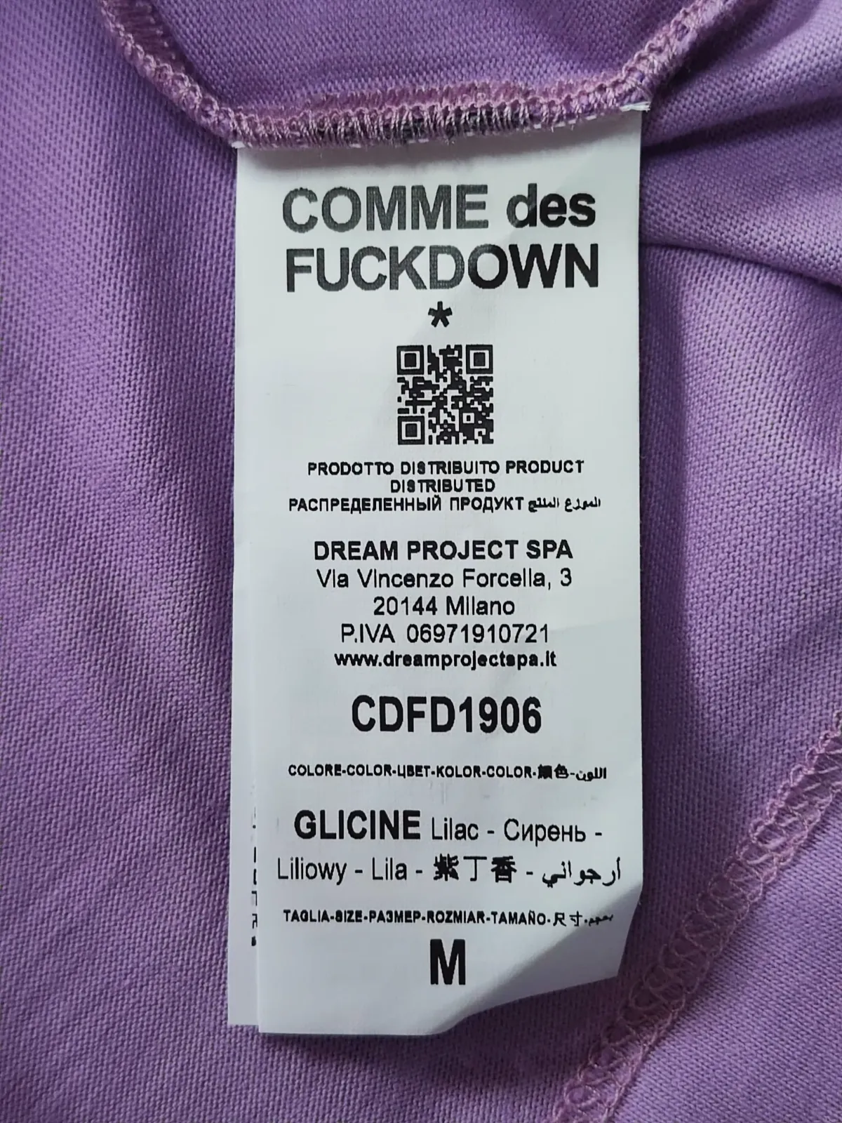T-shirt violet Comme des Fuckdown – Comme des Fuckdown – taille M 7