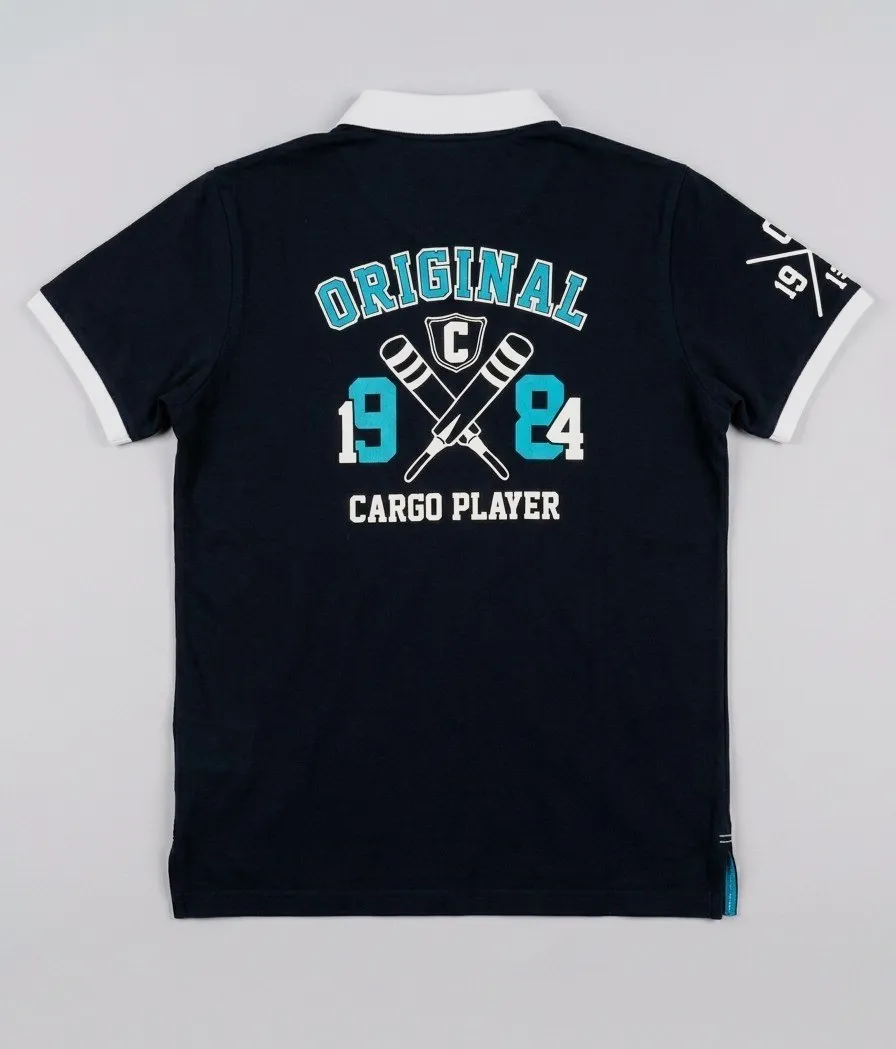 Polo Cargo Ltd.Ed. tricolore noir bleu blanc – Cargo – taille S 4