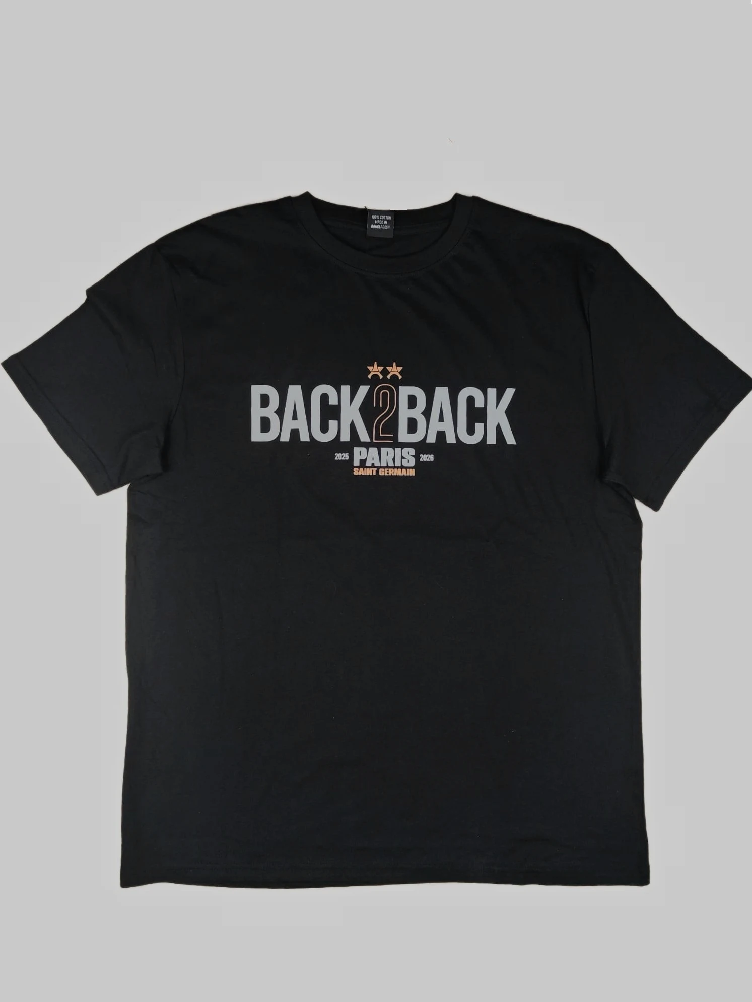 T-shirt noir imprimé Back2Back MS Fashion taille L