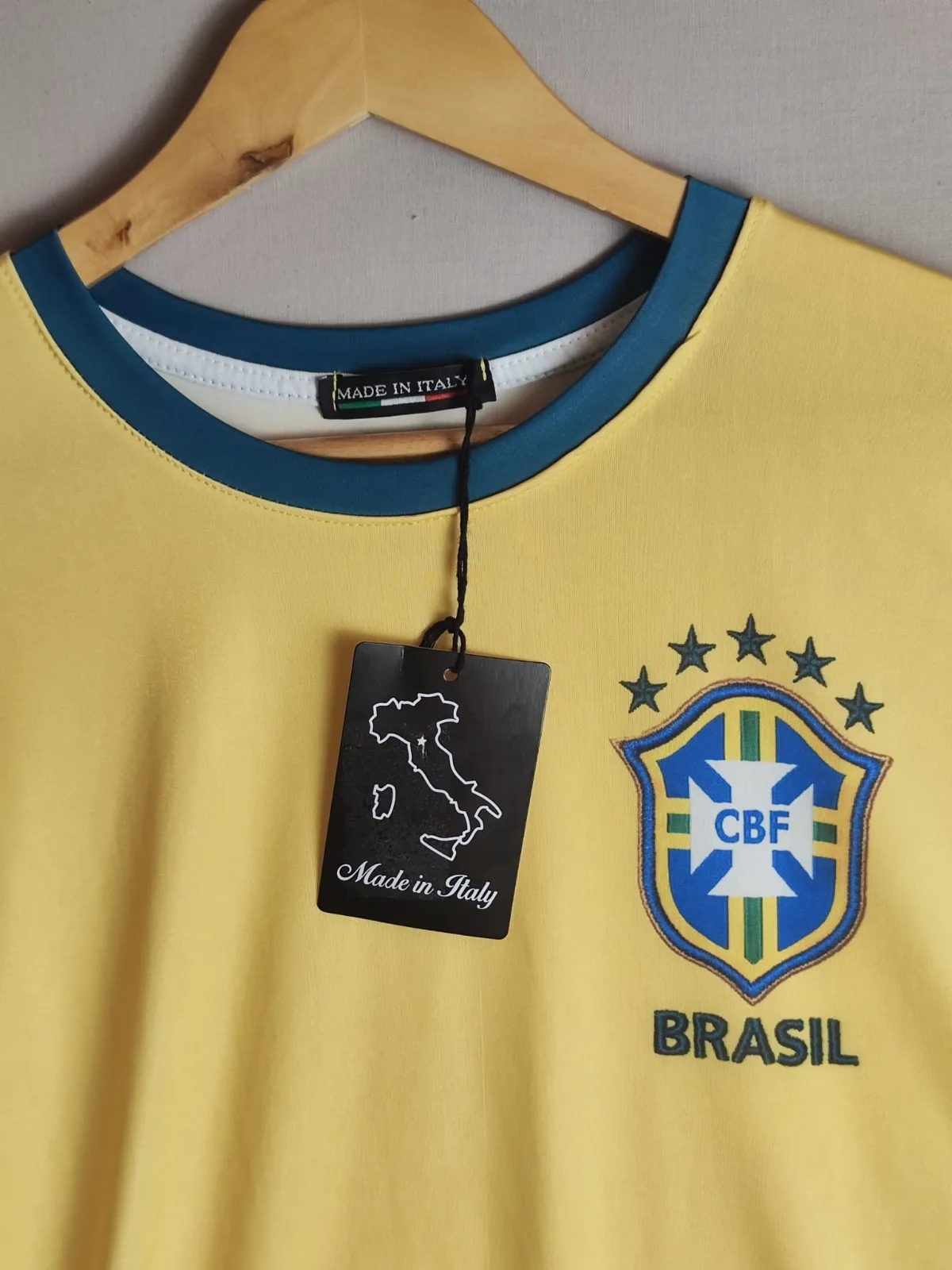 Maillot de football Brésil CBF jaune – made in Italy – taille L 7