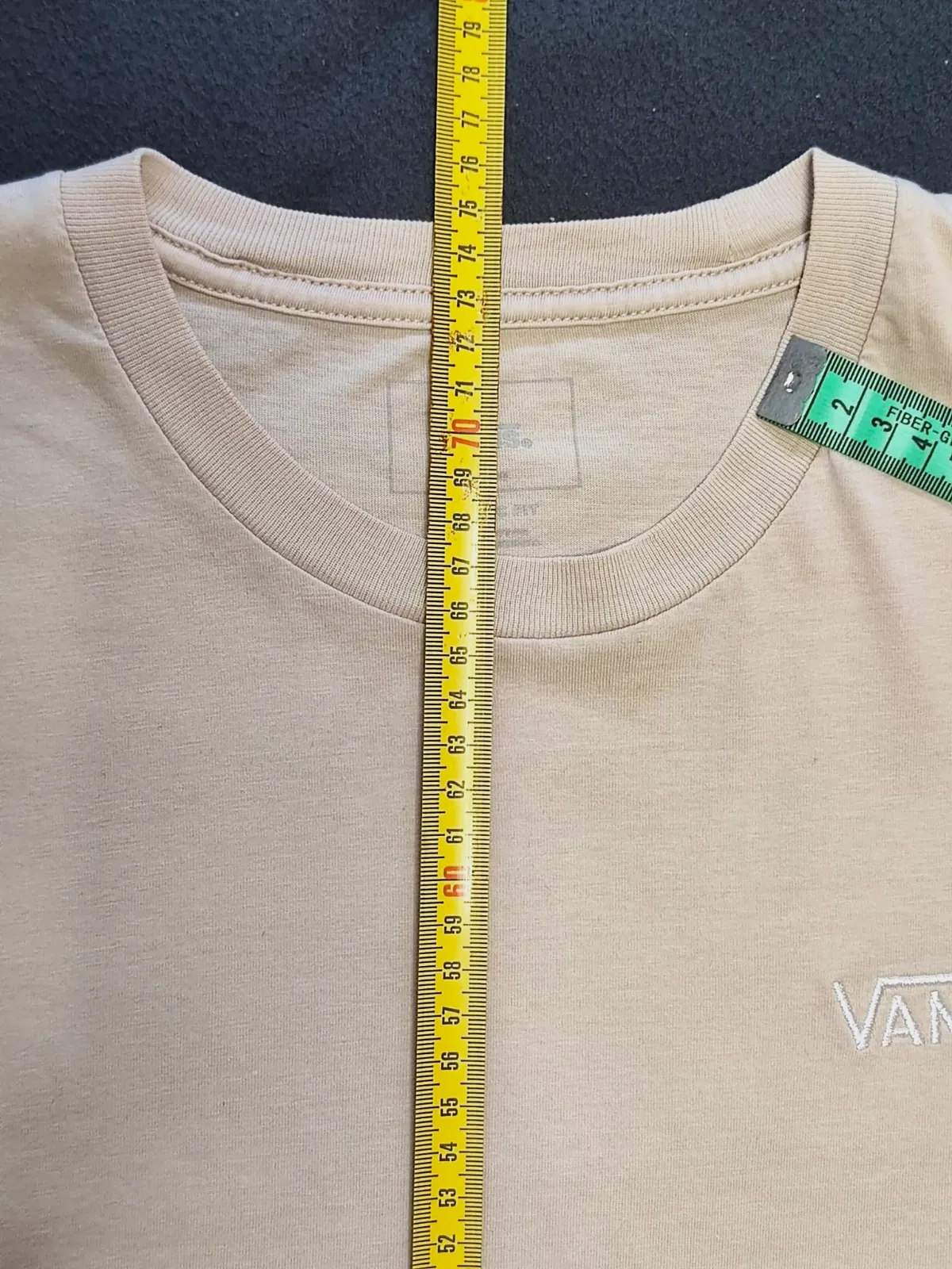 T-shirt beige Vans logo brodé – Vans – taille L 4