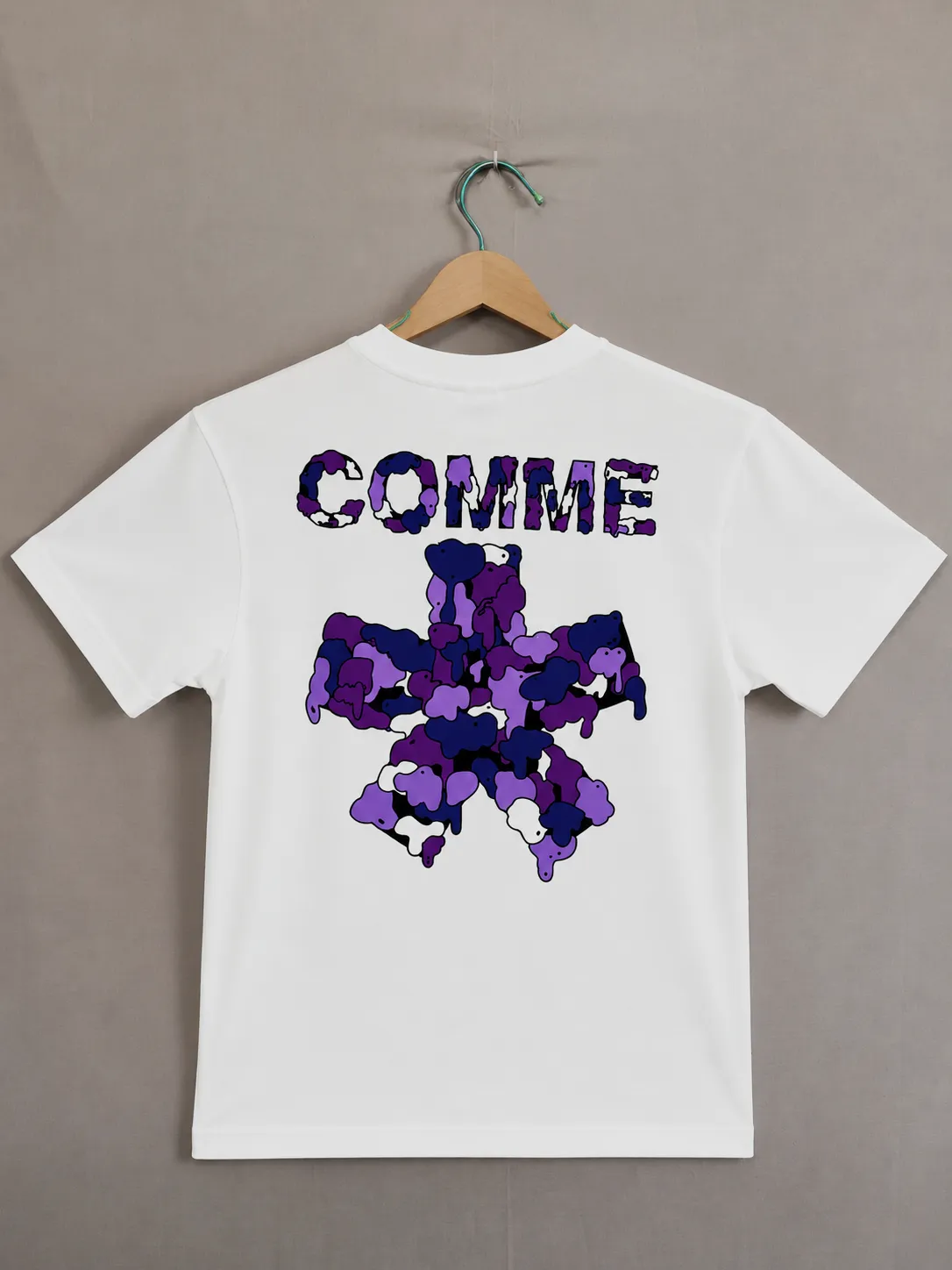 T-shirt blanc imprimé violet Comme des Garçons – Comme des Garçons – taille S 2