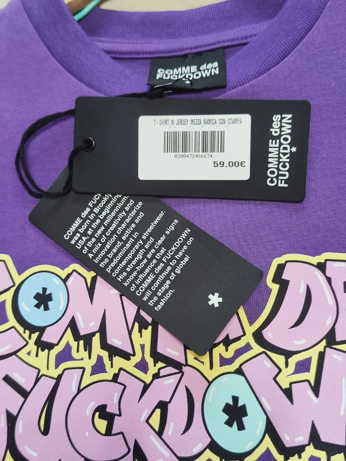 T-shirt violet Comme des Fuckdown imprimé graffiti – Comme des Fuckdown – taille XS 5