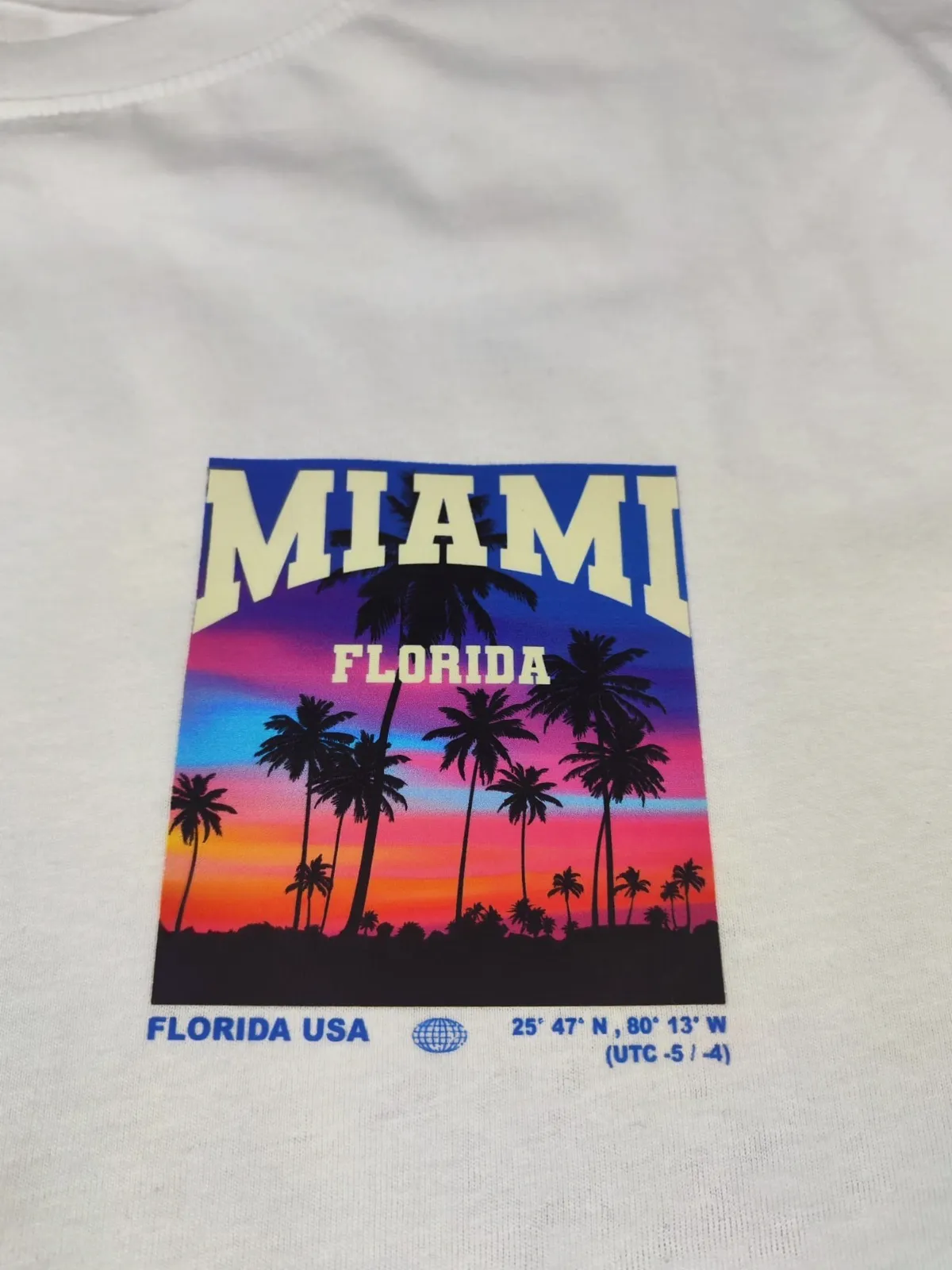 T-shirt blanc imprimé Miami Florida – ms fashion – taille L 2