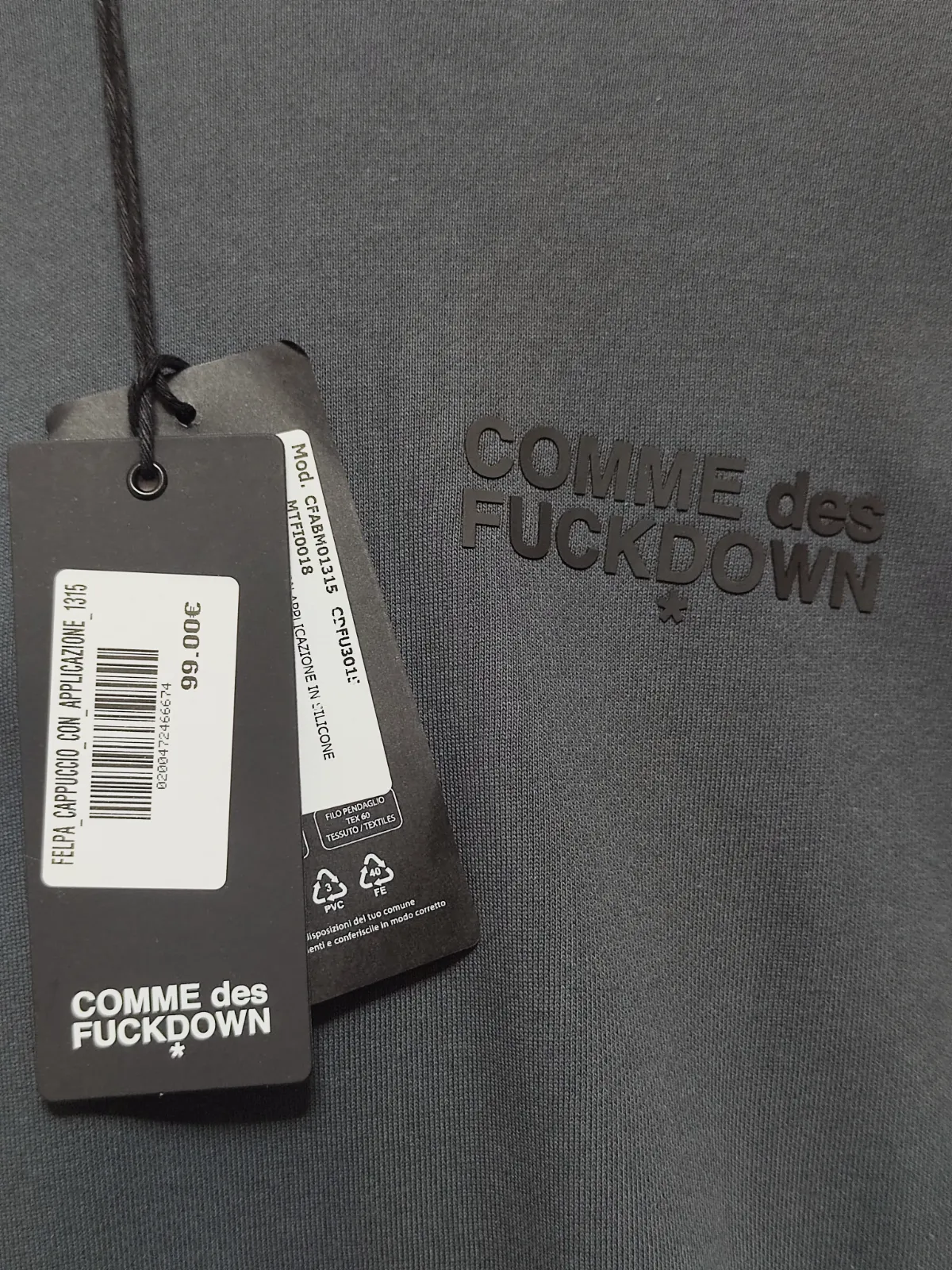 Sweat à capuche Comme des Fuckdown gris – Comme des Fuckdown – taille M 8