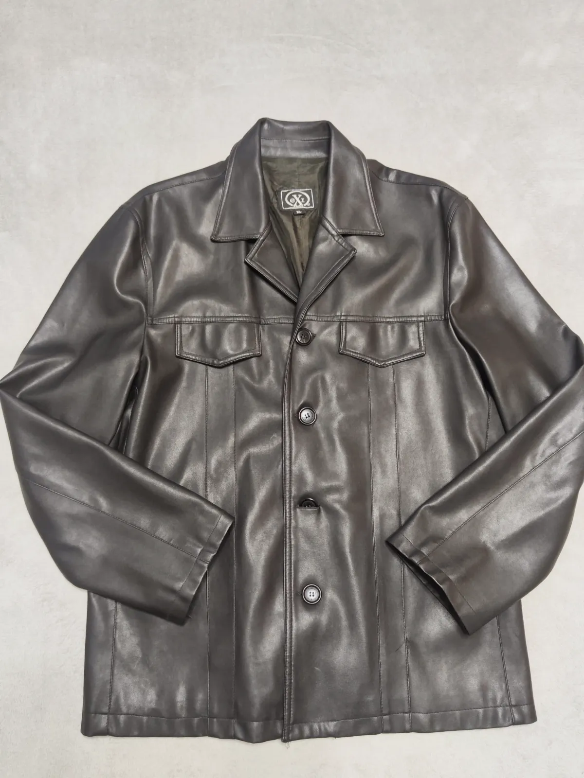 Veste vintage en simili cuir noir EXI Paris - Made in France - XL - Style 90s / – EXI Paris – taille Taille unique 2