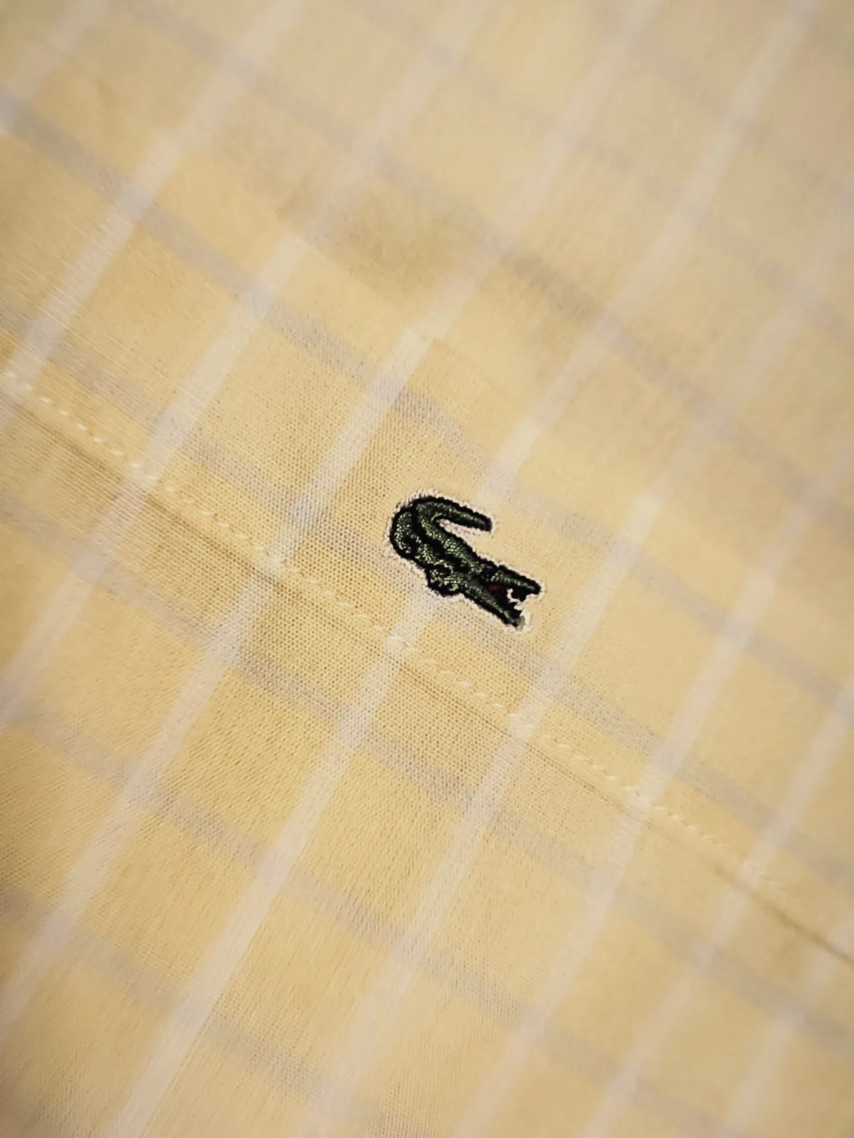 Chemise à manches courtes Lacoste jaune à carreaux – Lacoste – taille L 3