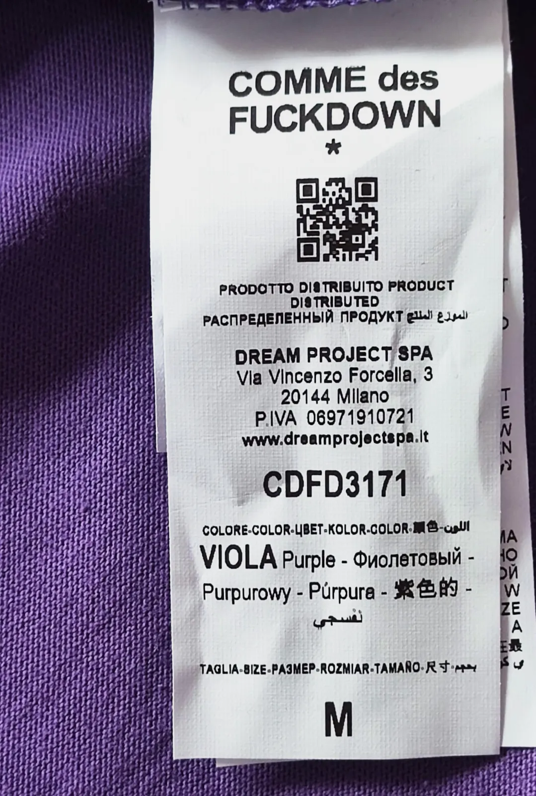 T-shirt violet Comme des Fuckdown – Comme des Fuckdown – taille M 6