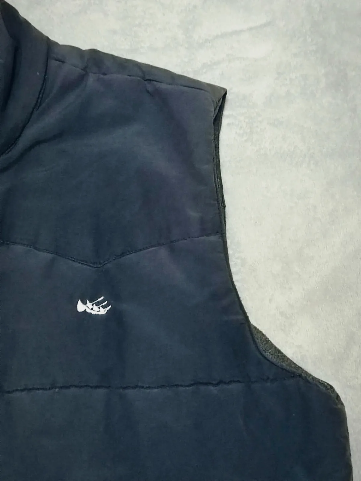 Bodywarmer réversible Old River brodé bleu marine & gris - Taille S/M – Old River – taille M 3