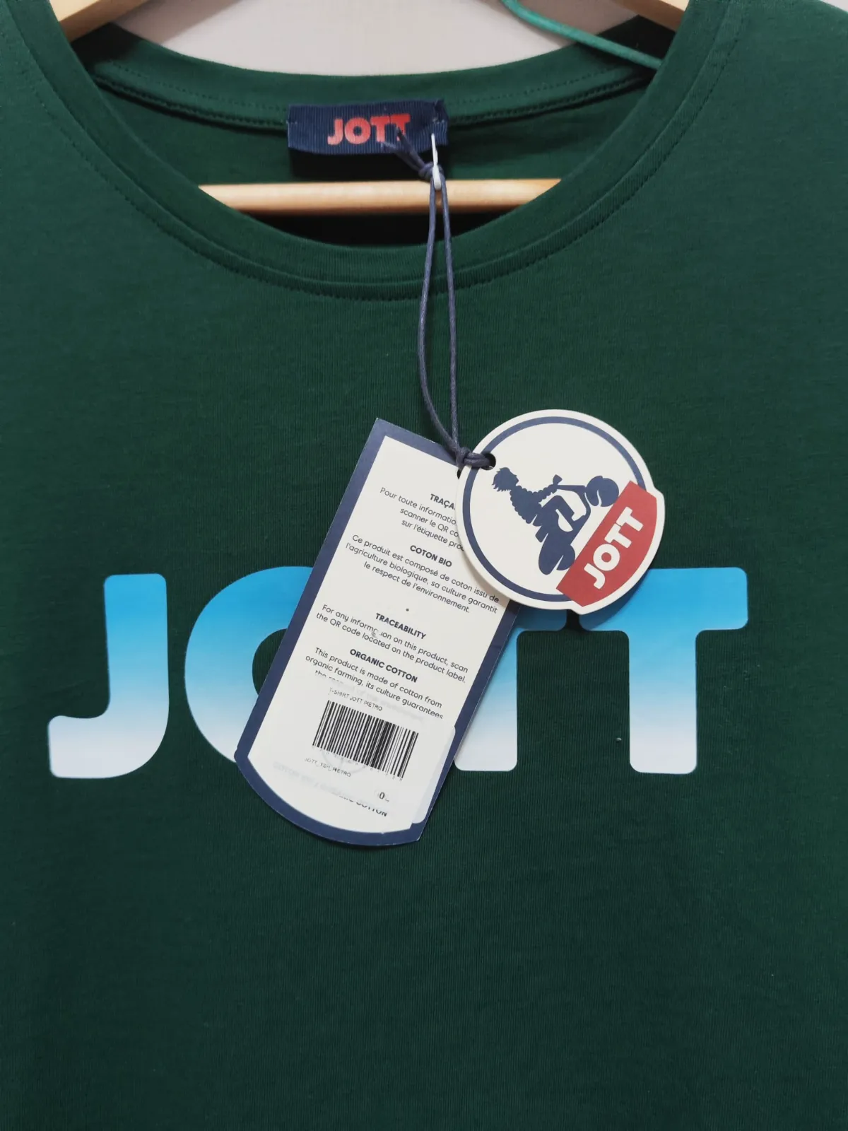 T-shirt vert Jott imprimé logo – Jott – taille S 5