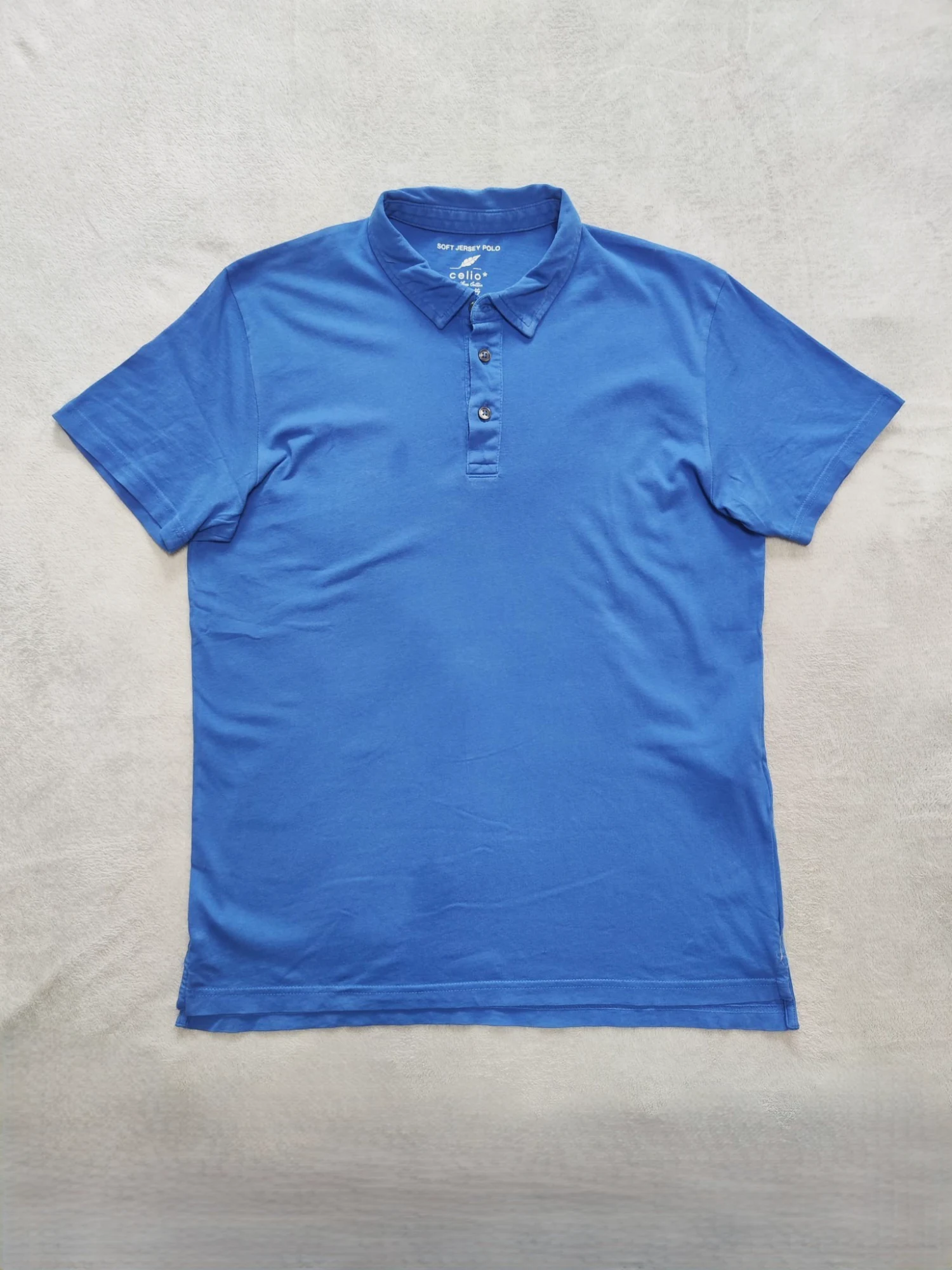 Polo Celio bleu en jersey taille M