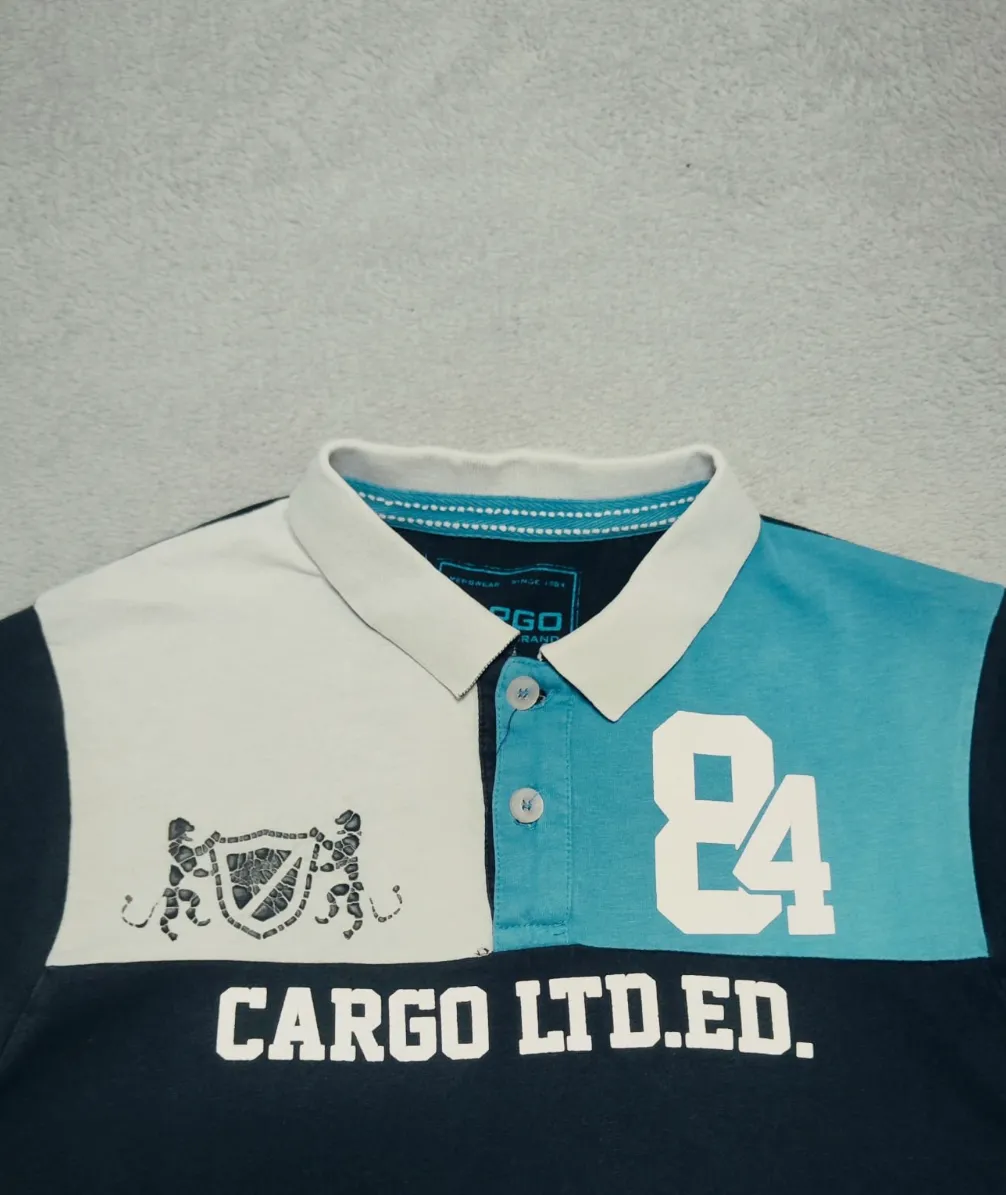 Polo Cargo Ltd.Ed. tricolore noir bleu blanc – Cargo – taille S 2