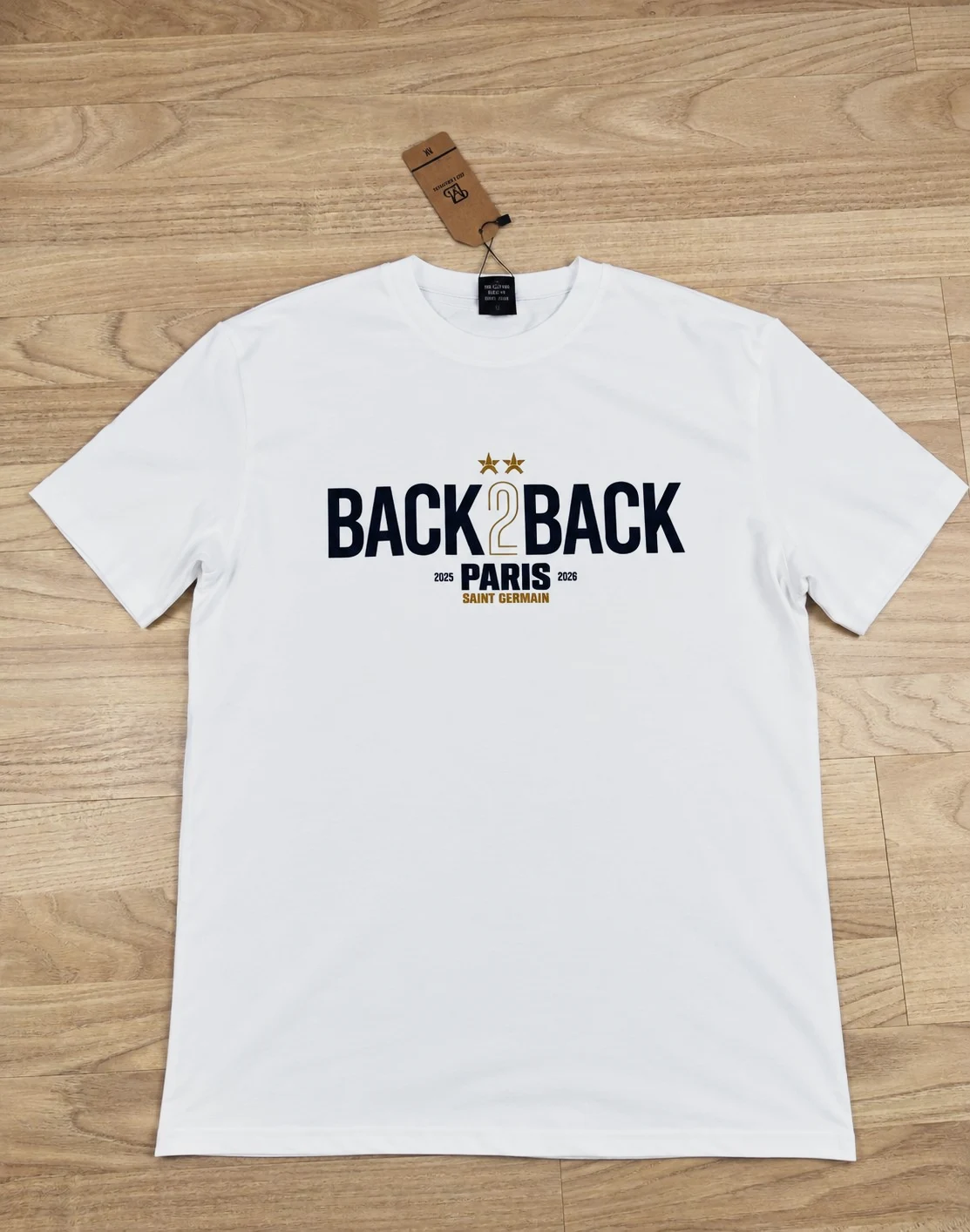 T-shirt blanc Paris Saint Germain Back 2 Back