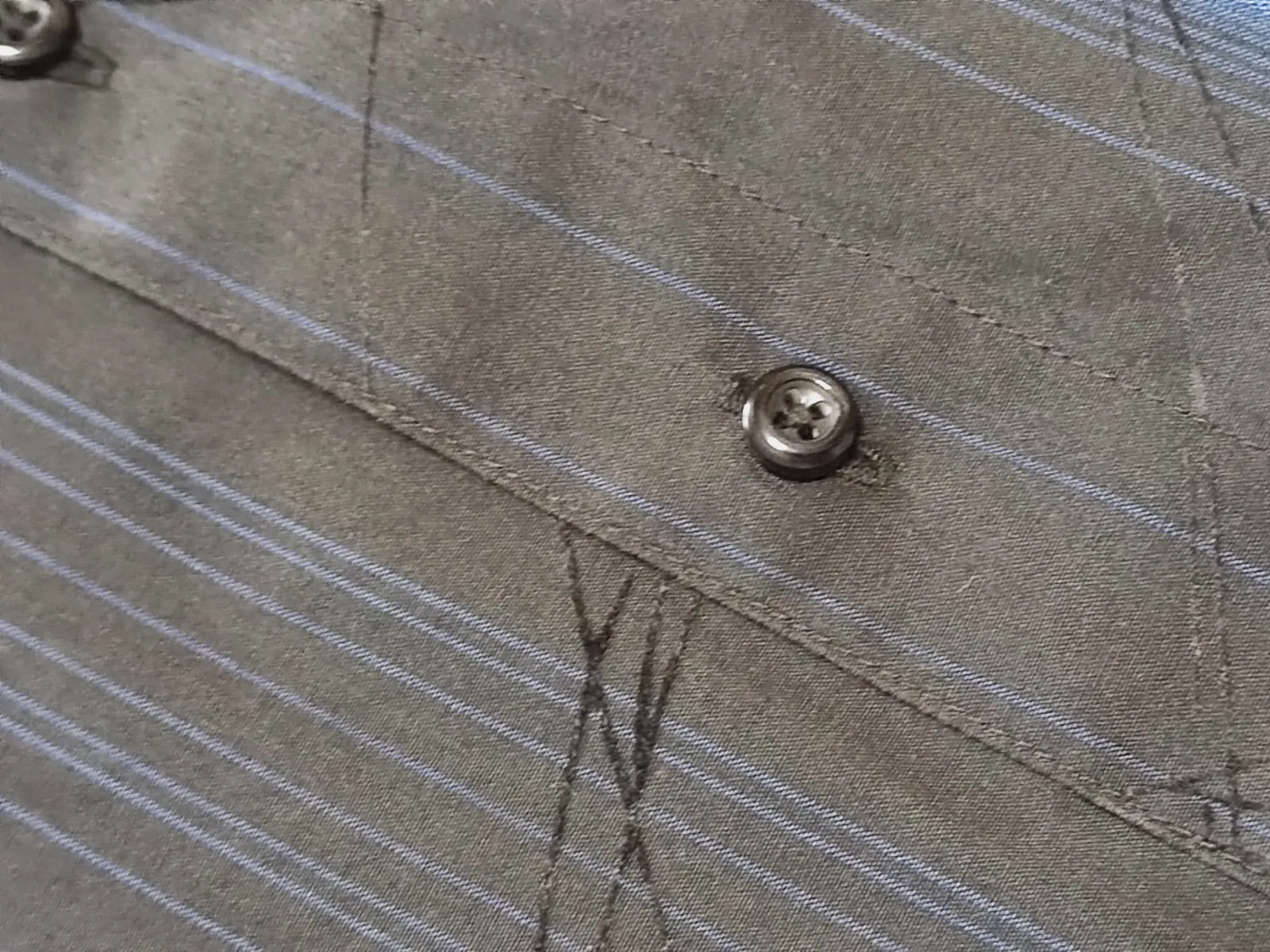 Chemise manche longue à rayures bleu et noir – CLOCKOUSE – taille M 5
