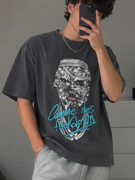 T-shirt oversize gris Comme des Fuckdown