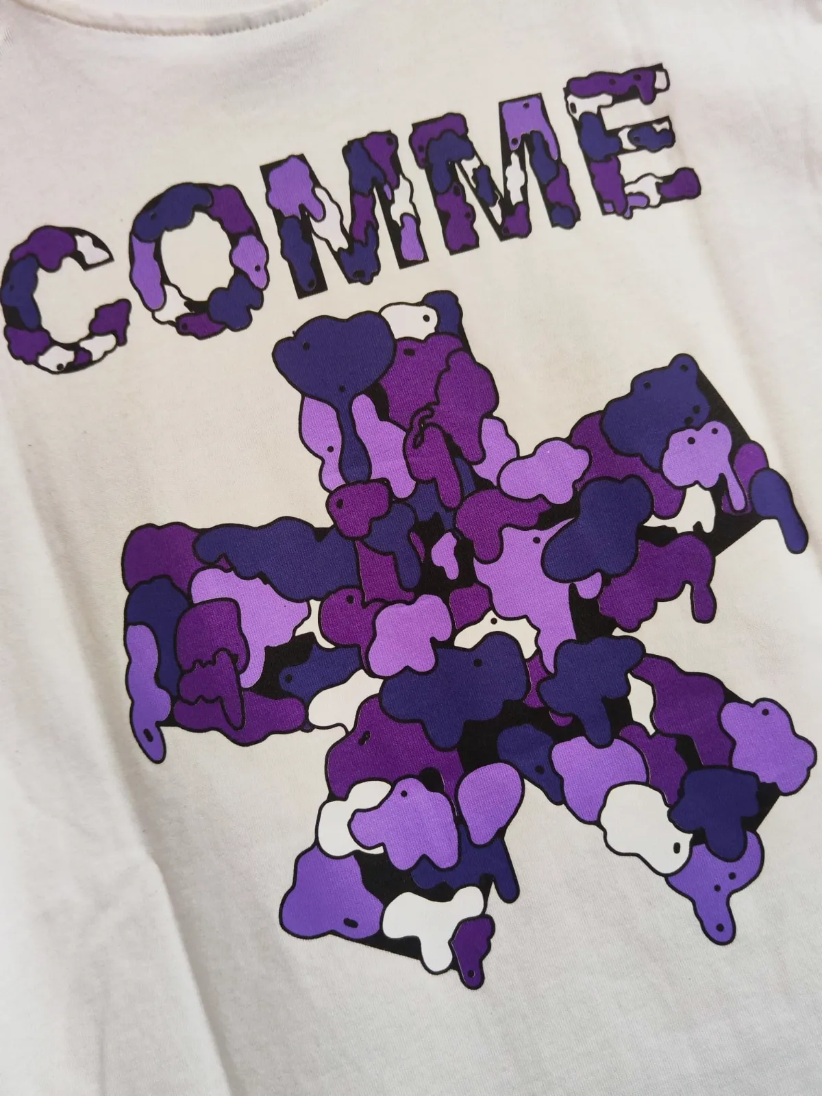 T-shirt blanc imprimé violet Comme des Garçons – Comme des Garçons – taille S 3