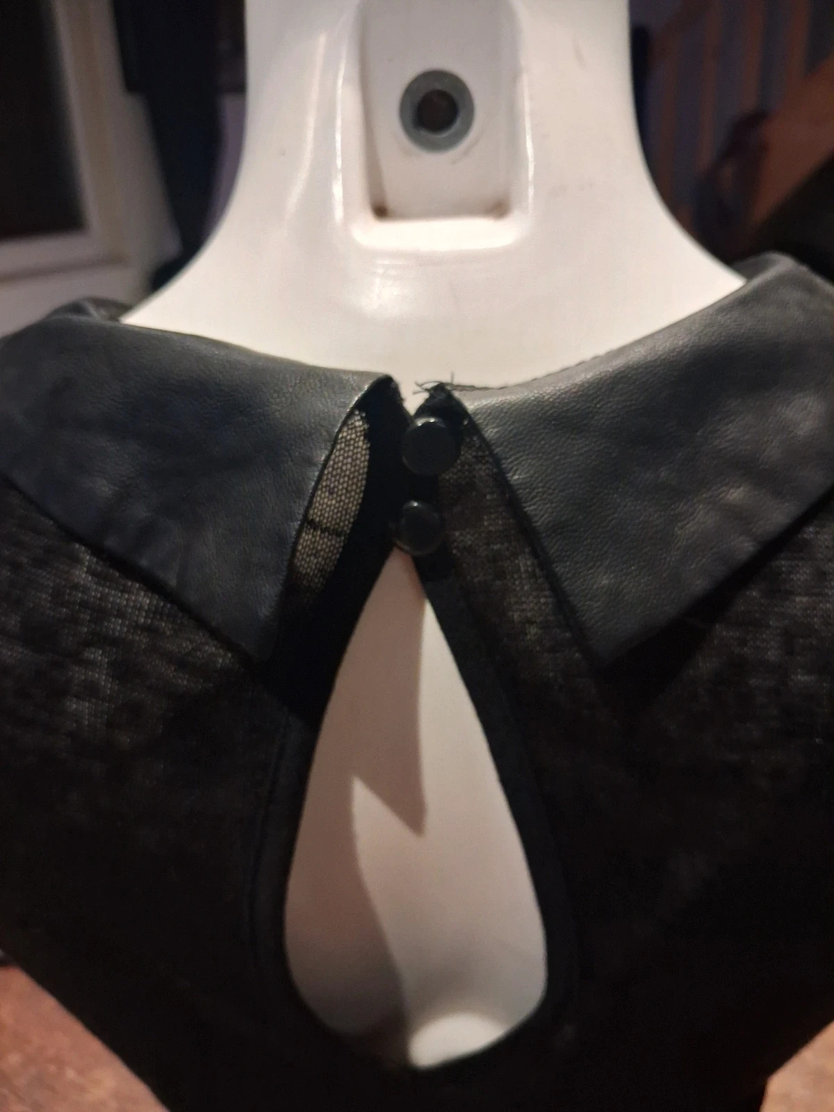 Top fin noir col Claudine en simili-cuir ONLY - Taille S – ONLY – taille S / 36 / 8 3