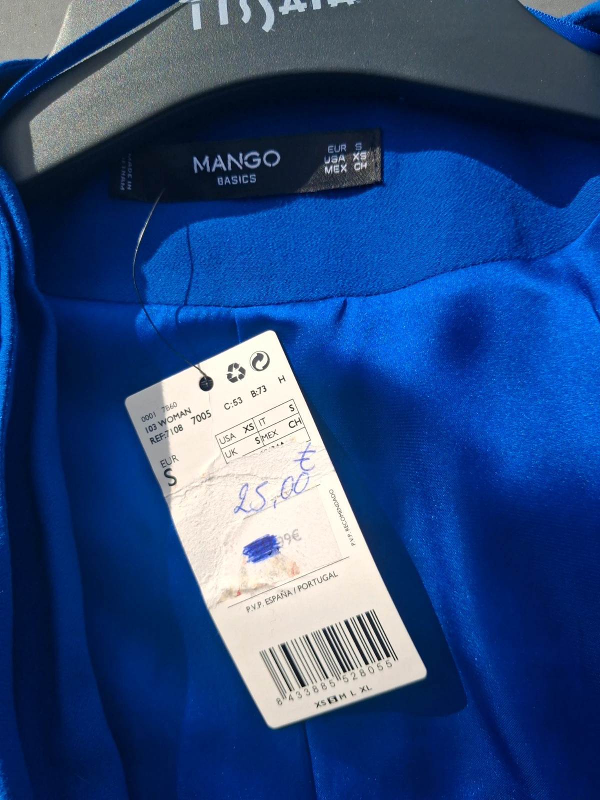 Blazer veste fluide Mango bleu roi - Taille S - Neuf avec étiquette – Mango – taille S / 36 / 8 3