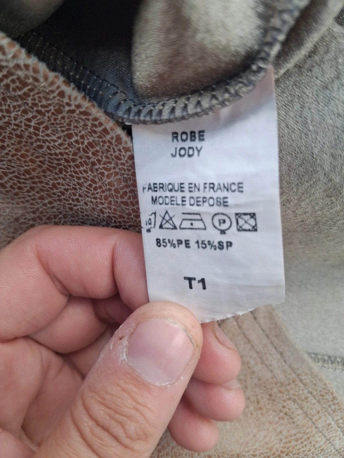Robe courte Lenny B. "Jody" effet daim marron - Fabriquée en France - Taille 1 (S) - Neuve – Lenny B. – taille S / 36 / 8 4