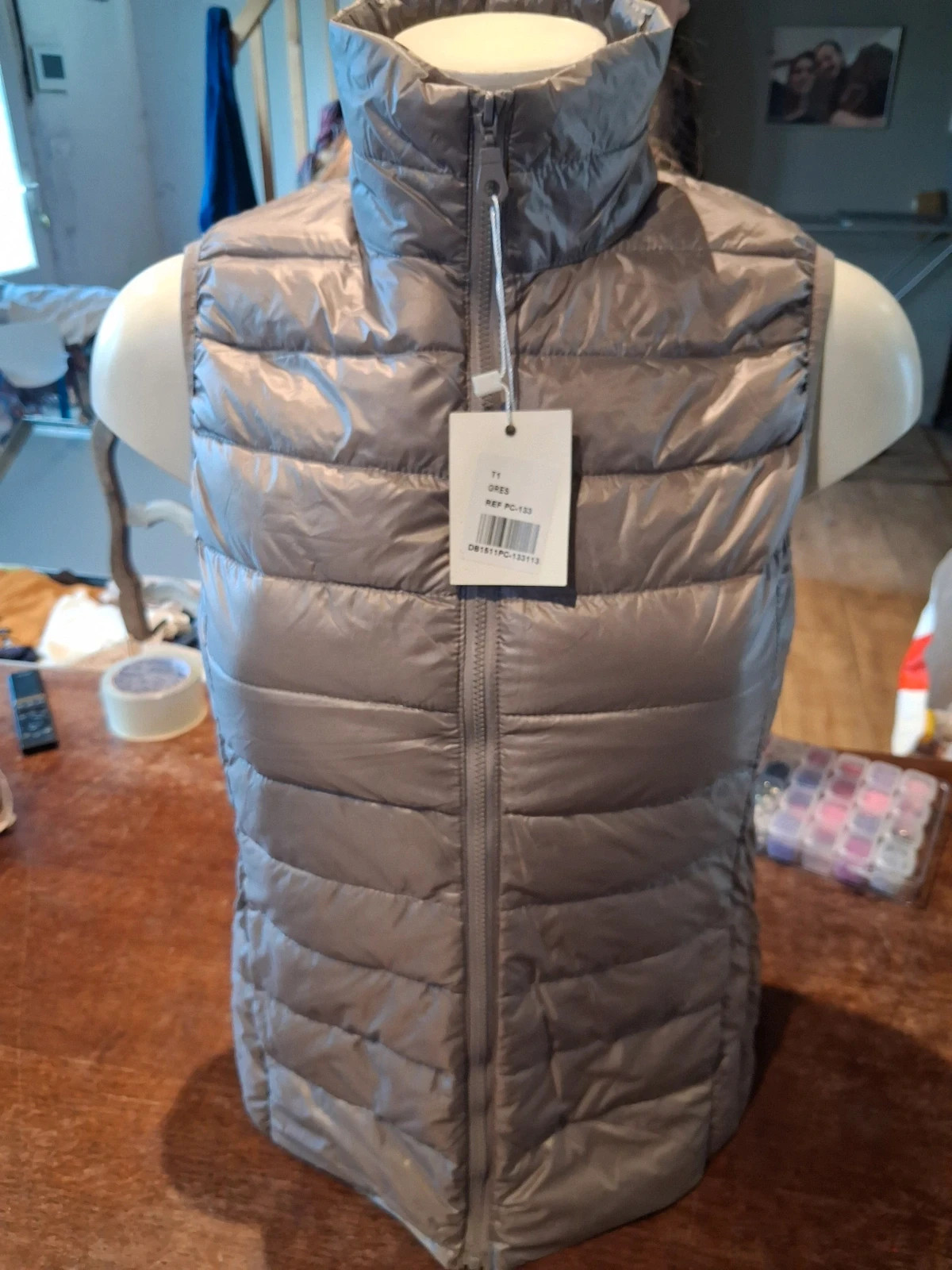 Doudoune sans manche FREDA taupe / bronze - NEUVE avec étiquette - Taille 1 (S)