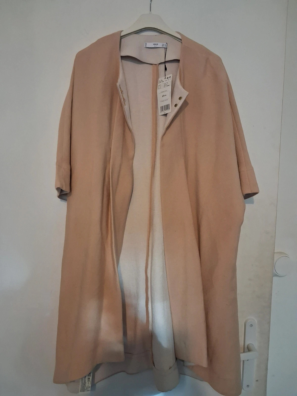Veste longue fluide beige Mango SUIT – Neuve avec étiquette – S