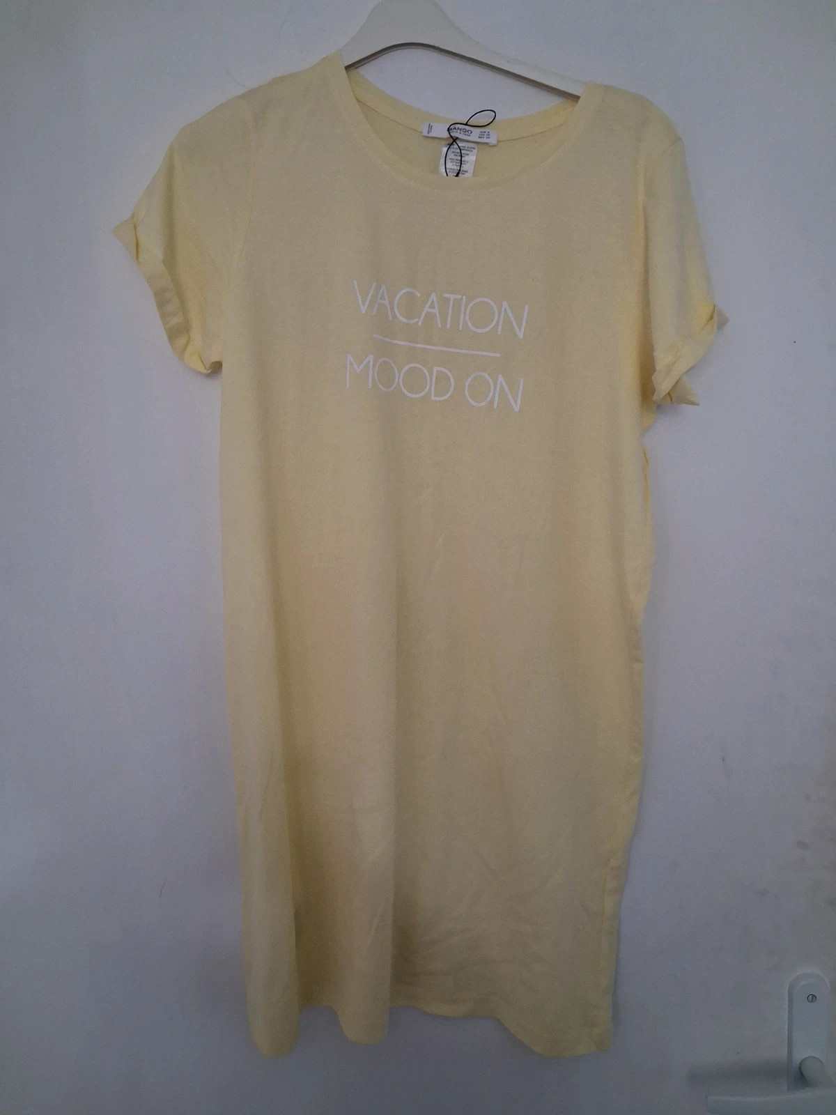Robe t-shirt jaune pastel MANGO – Taille S – NEUVE