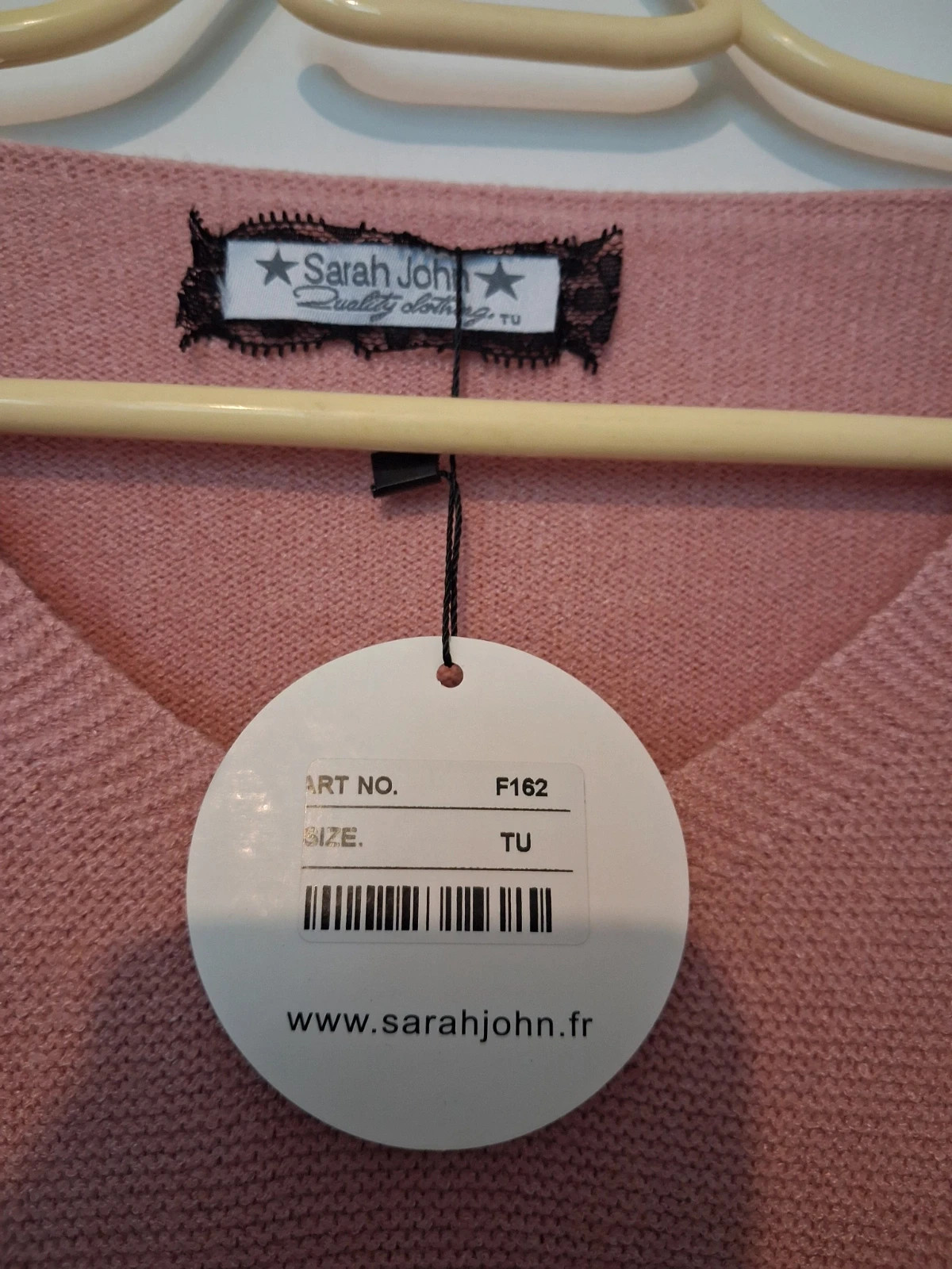 Pull col V sarah john Rose Neuf étiqueté TU (Prix Neuf 32€) – Sarah John – taille Taille unique 3